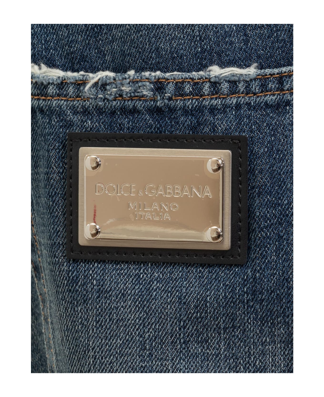 Dolce & Gabbana Denim Jeans With Abrasions - BLU