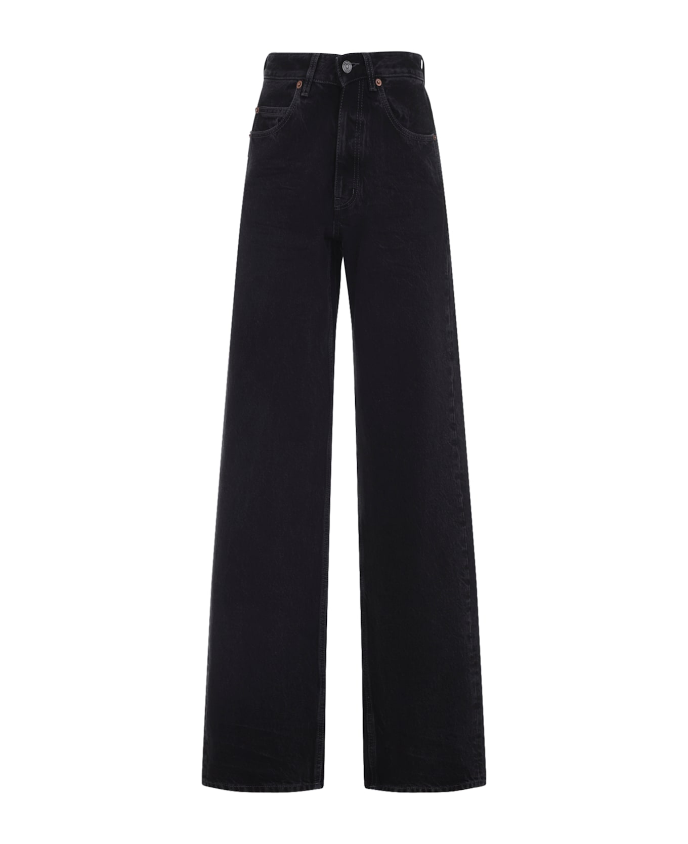 Saint Laurent V Waist Baggy Jeans - French Black