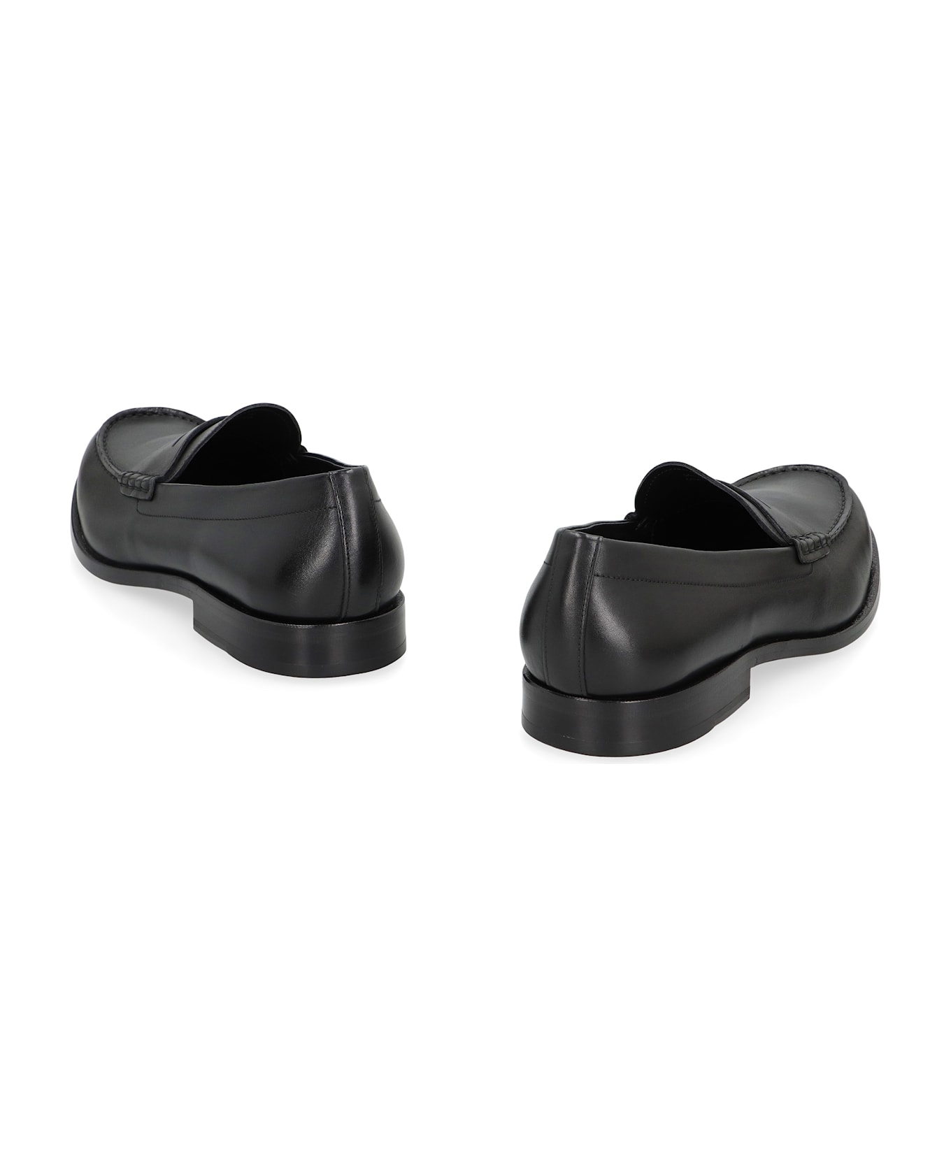 Hugo Boss Penny Loafers In Smooth Leather - black