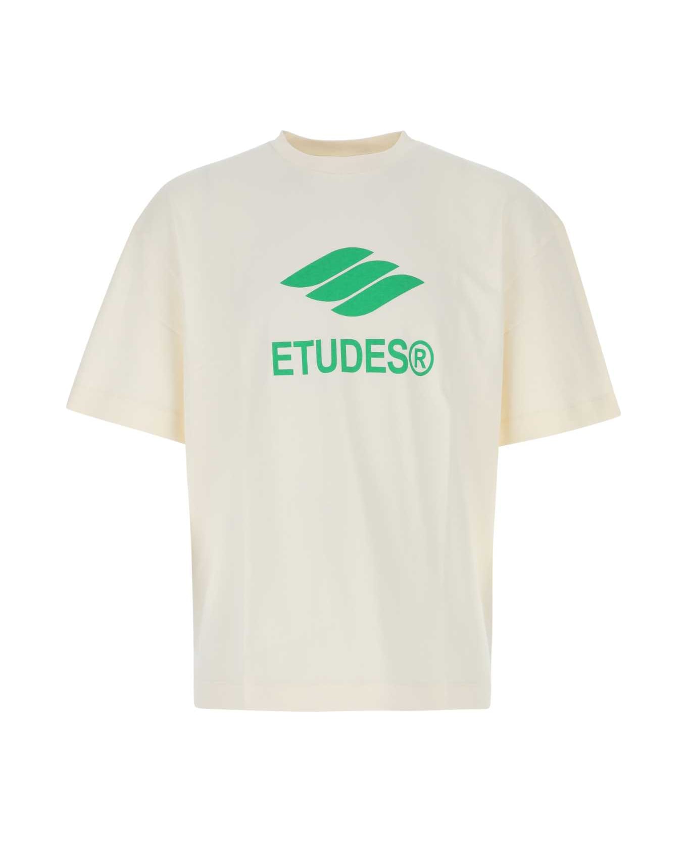 Études Cream Cotton T-shirt - OFFWHITE