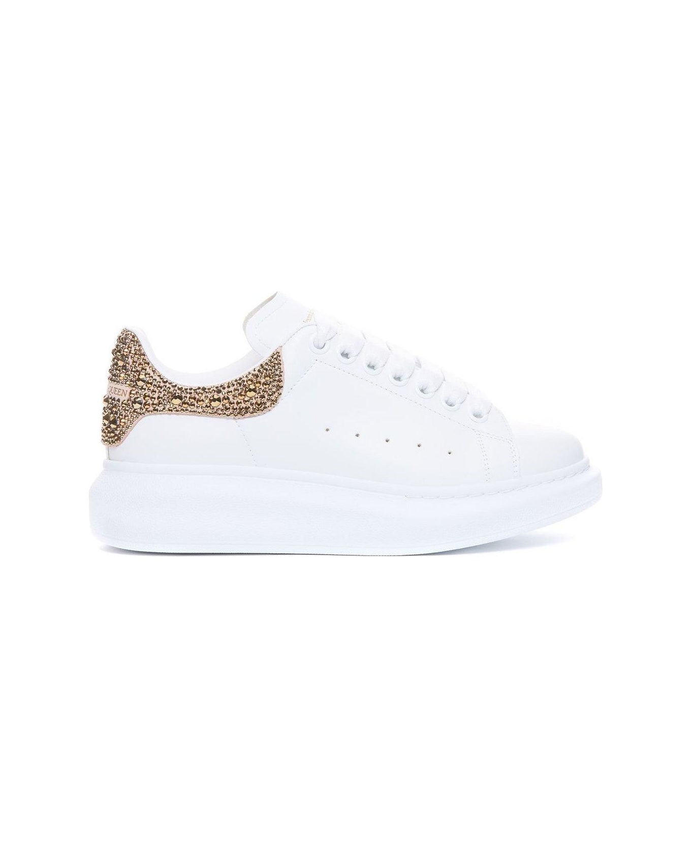 Alexander McQueen Oversized Lace-up Sneakers - White/gold