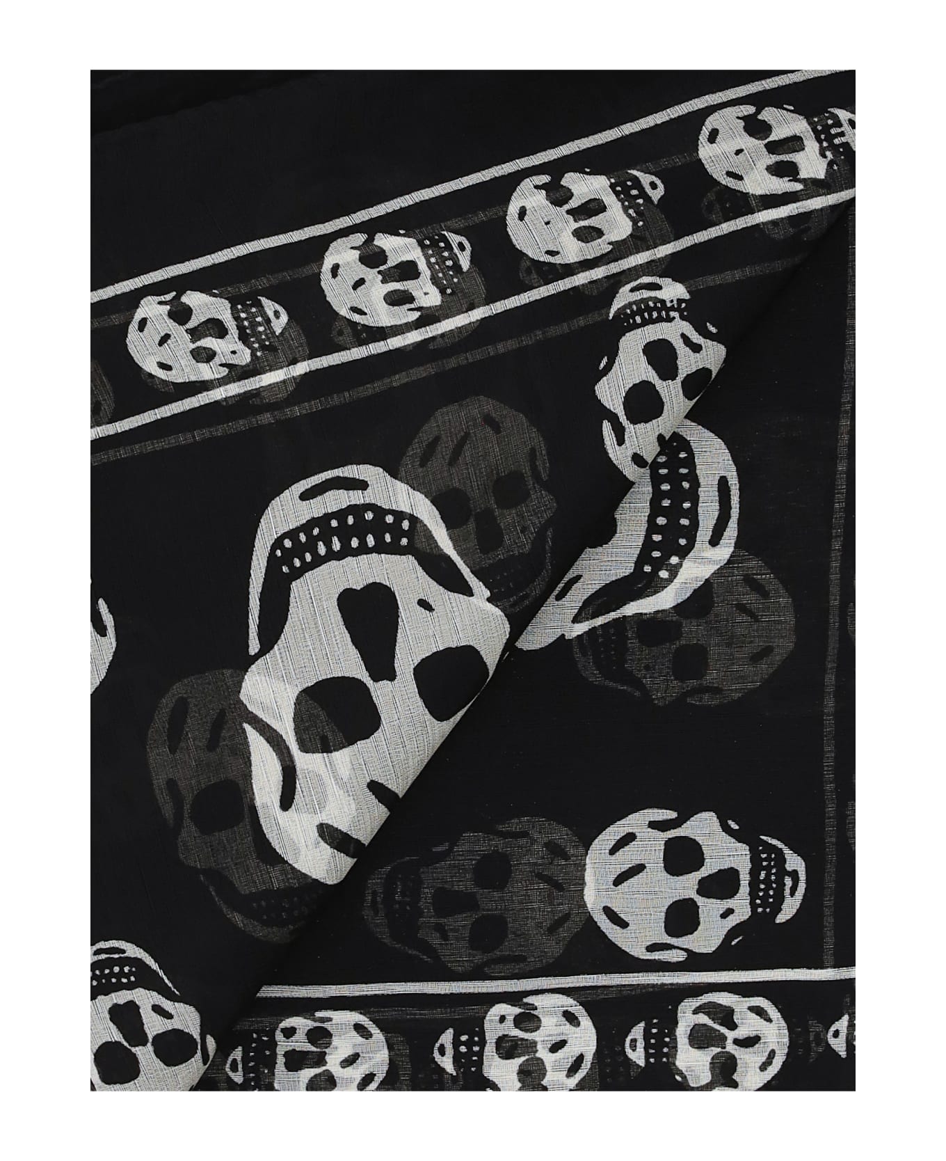 Alexander McQueen Skull Foulard - Black/ivory