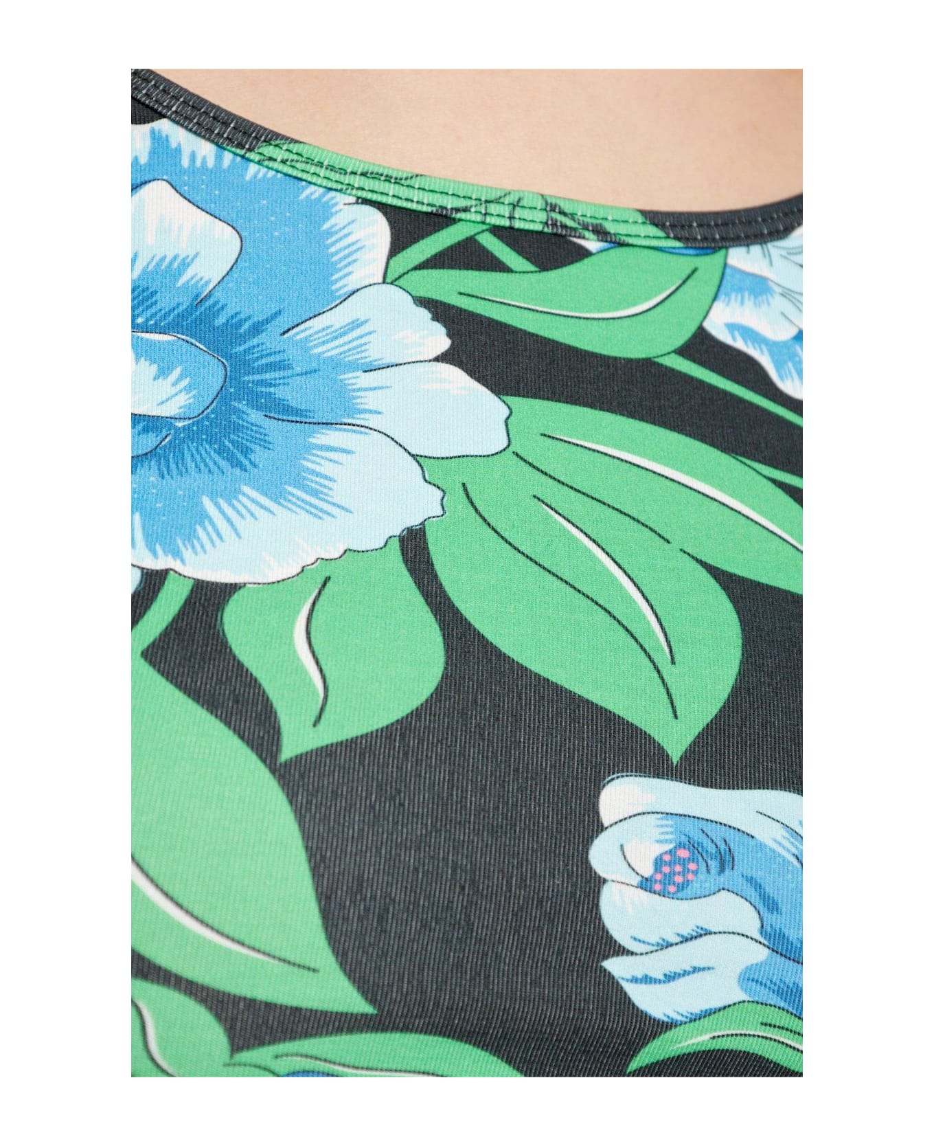 Kenzo Peonies Top - BLACK/GREEN