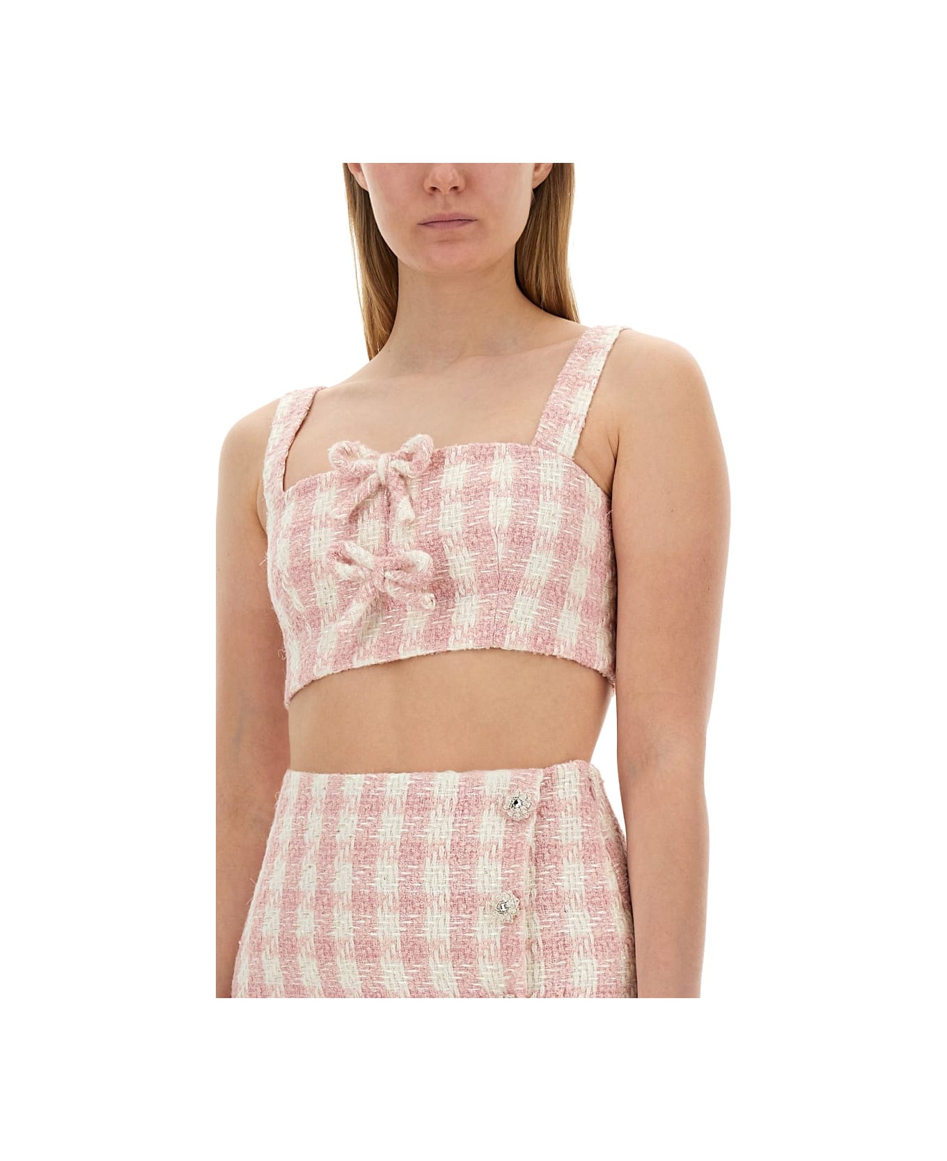 self-portrait Short Top With Bows - PINK スカート
