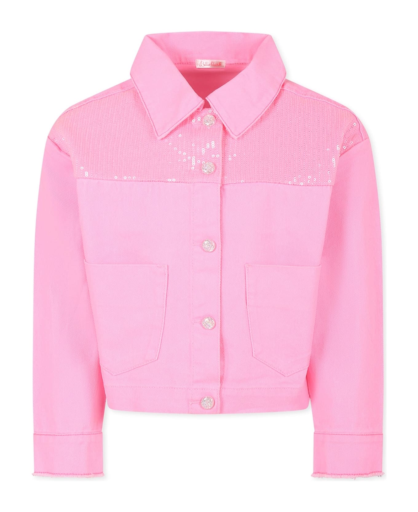 Billieblush Pink Jacket For Girl With Sequins - Pink