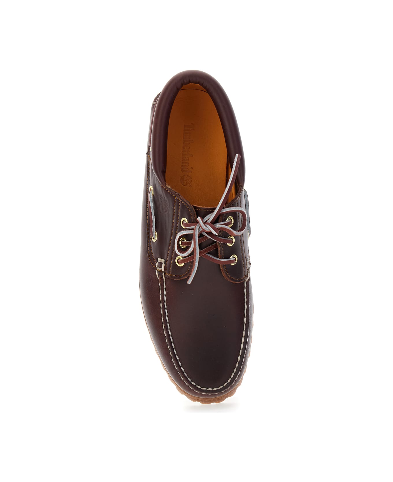 Timberland 
authentic
 Brown Loafers With Embossed Logo On The Side In Leather Man - Bordeaux