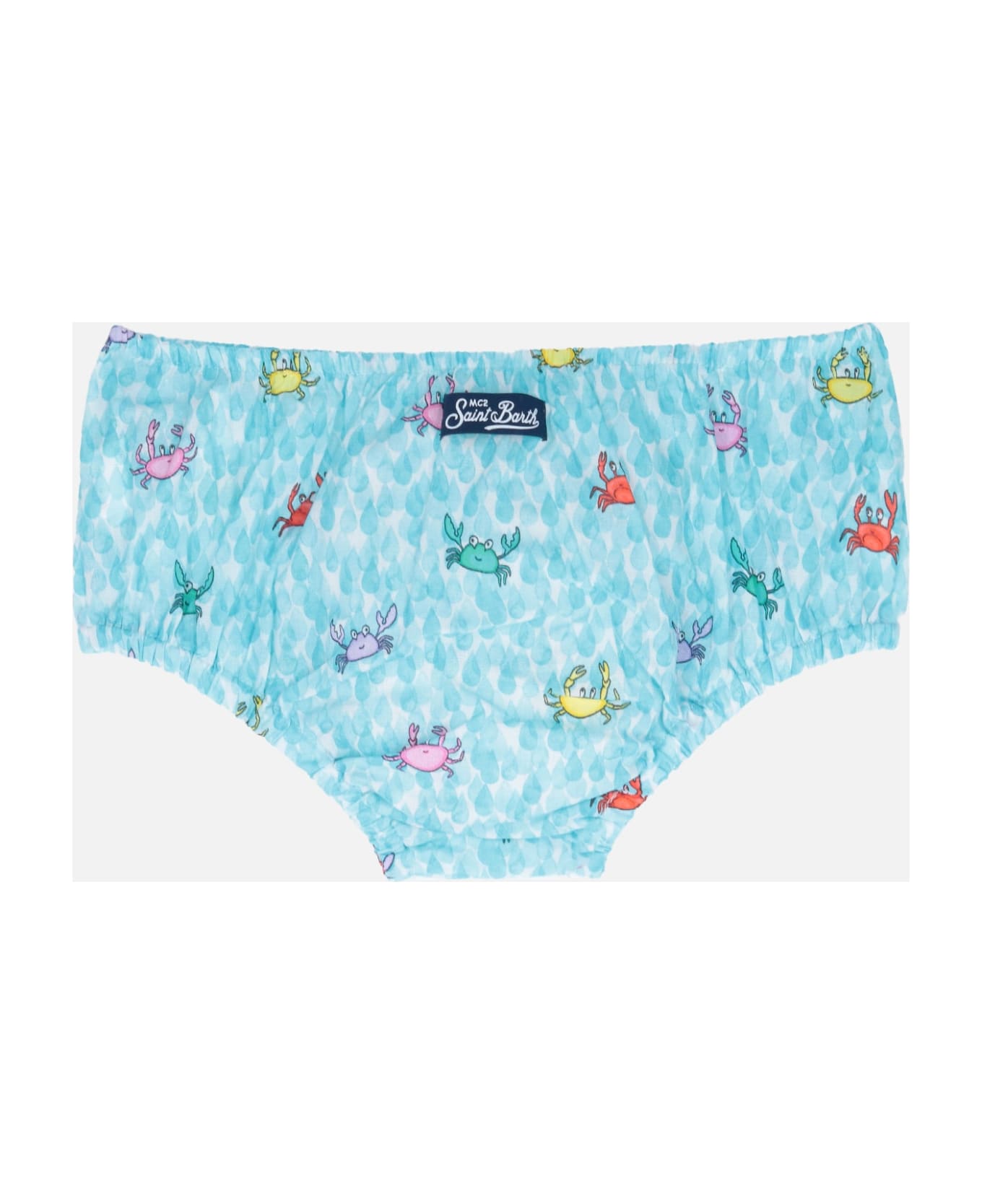 MC2 Saint Barth Infant Bloomers Pimmy With Crabs Print - WHITE