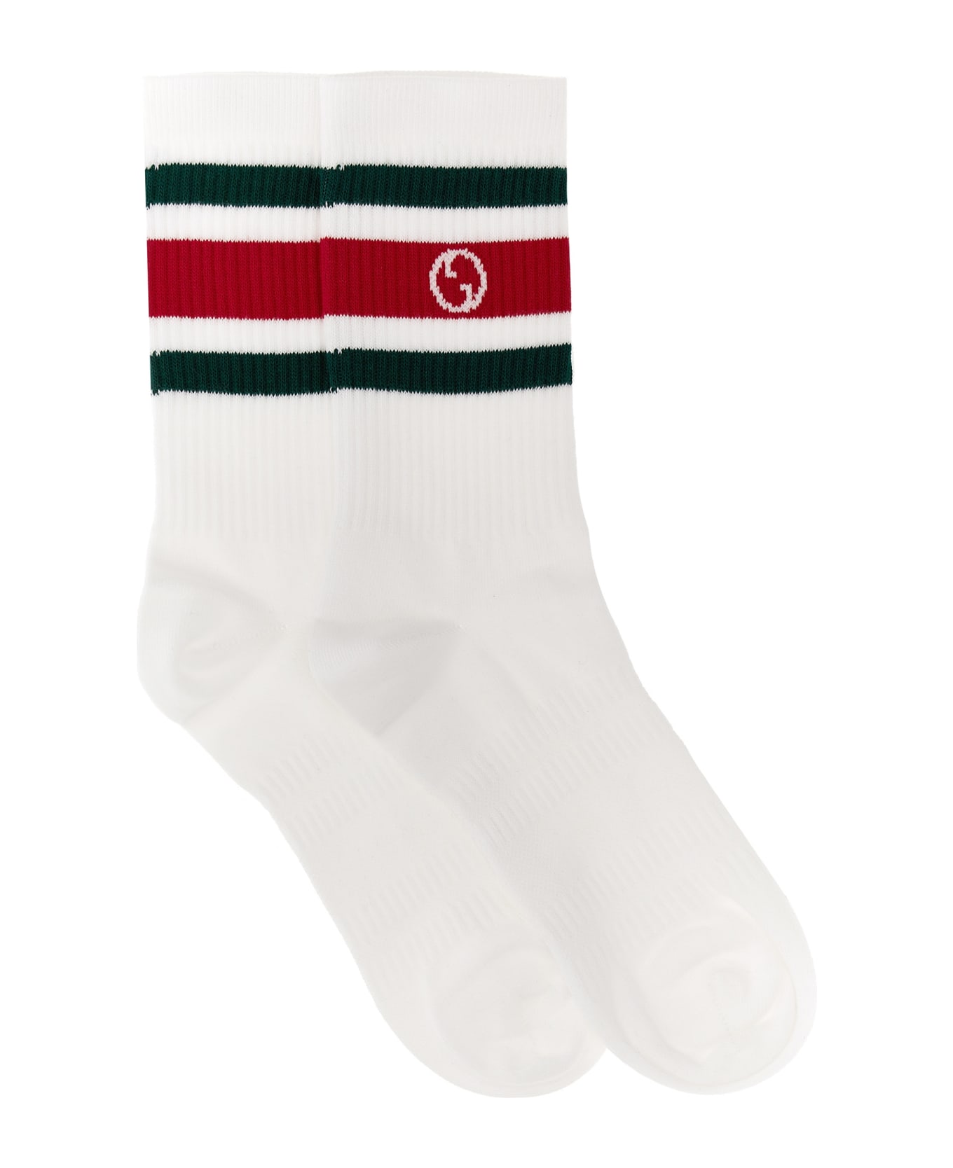 Gucci Nastro Web Logo Socks - White