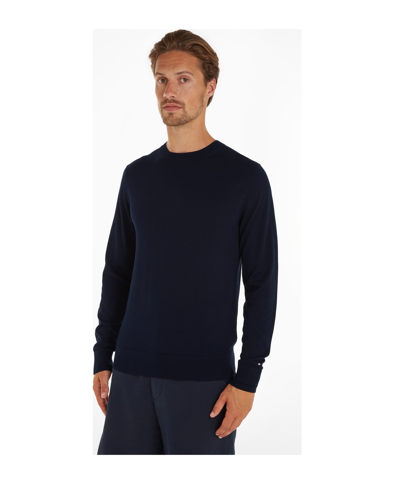 Tommy Hilfiger Navy Blue Crew Neck Sweater - DESERT SKY ニットウェア