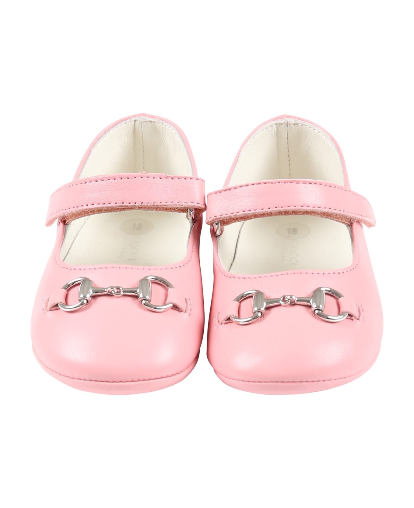 Gucci Pink Ballet-flats For Baby Girl With Horsebit - Pink