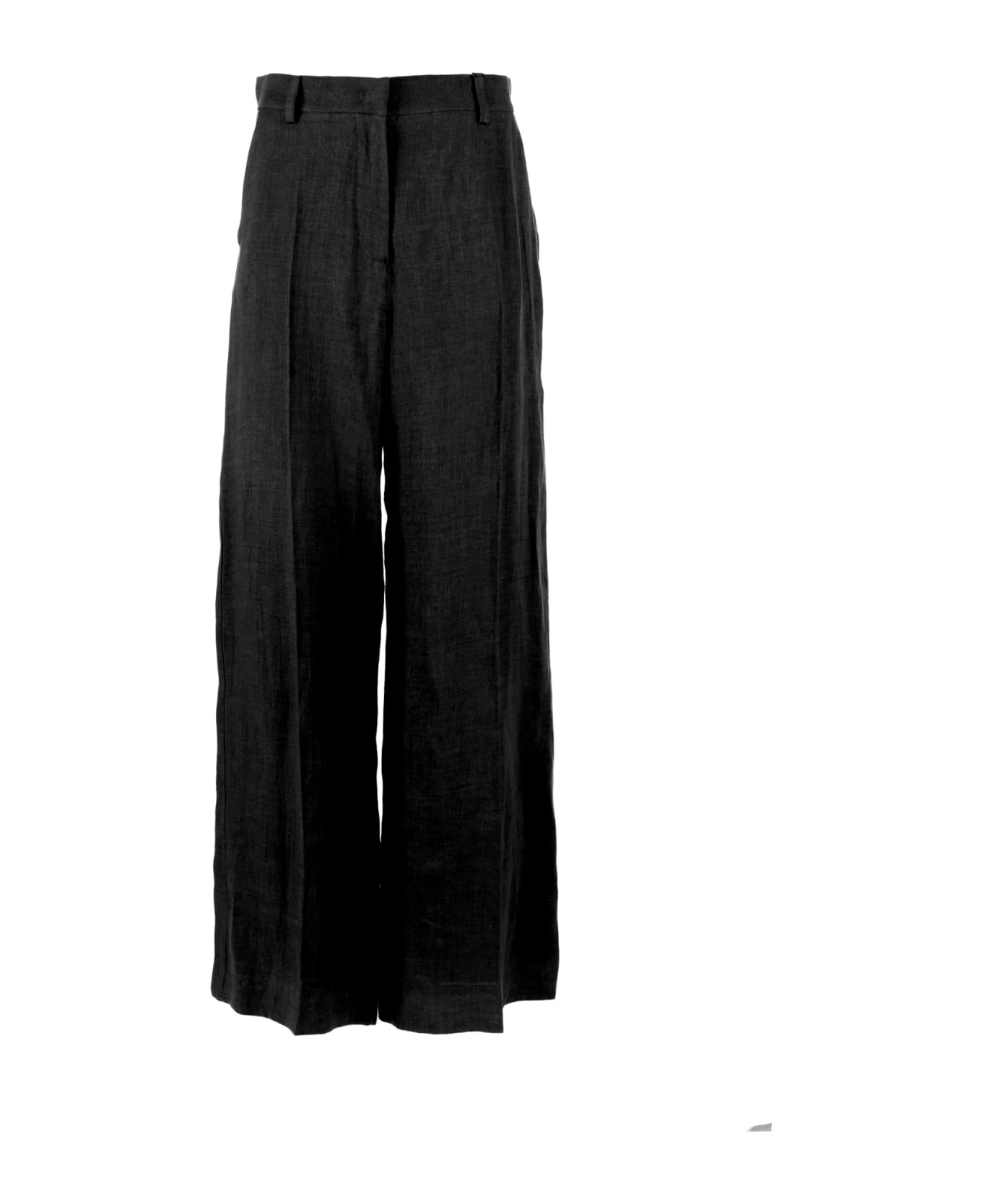 Weekend Max Mara Black Linen Trousers - NERO