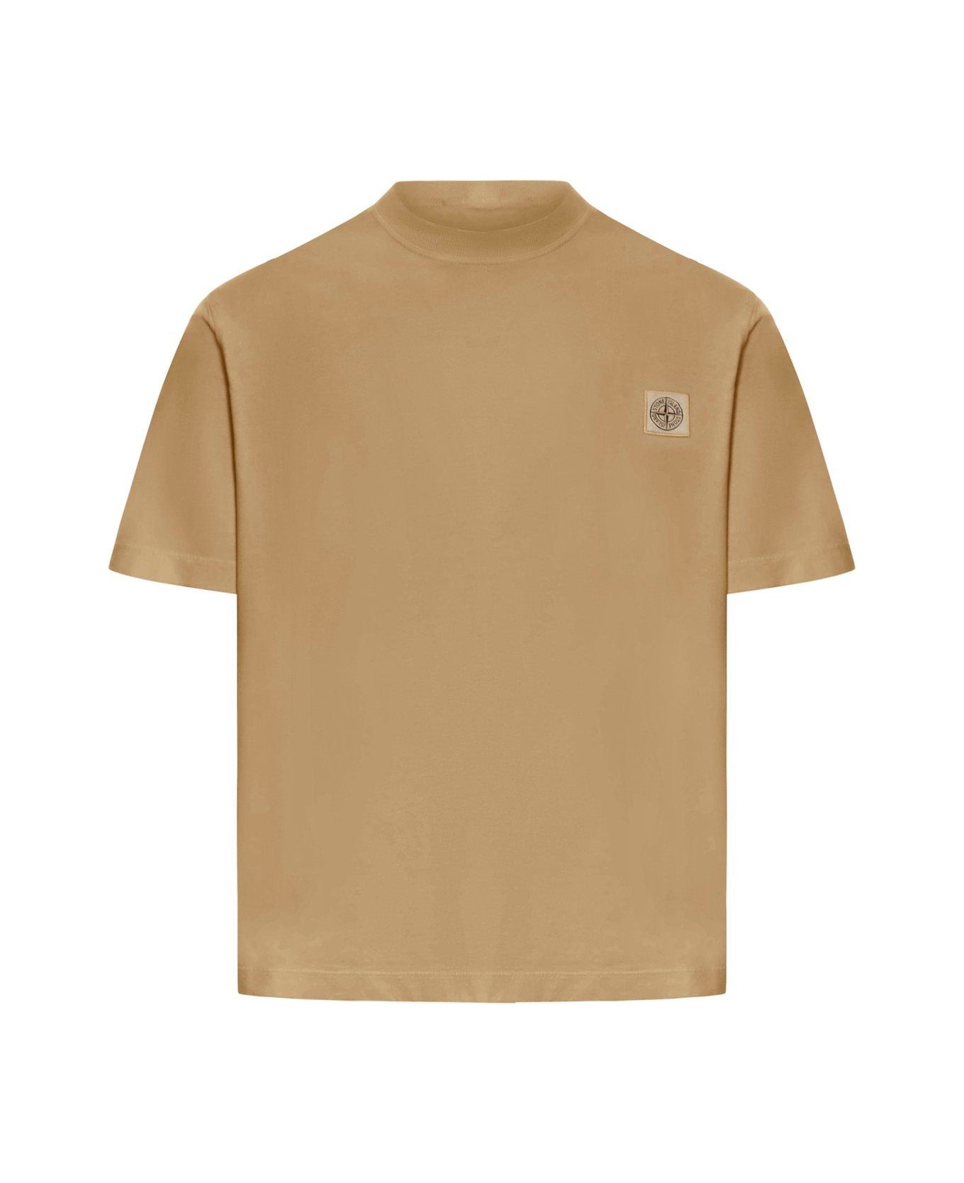 Stone Island T-shirt With Logo - Beige