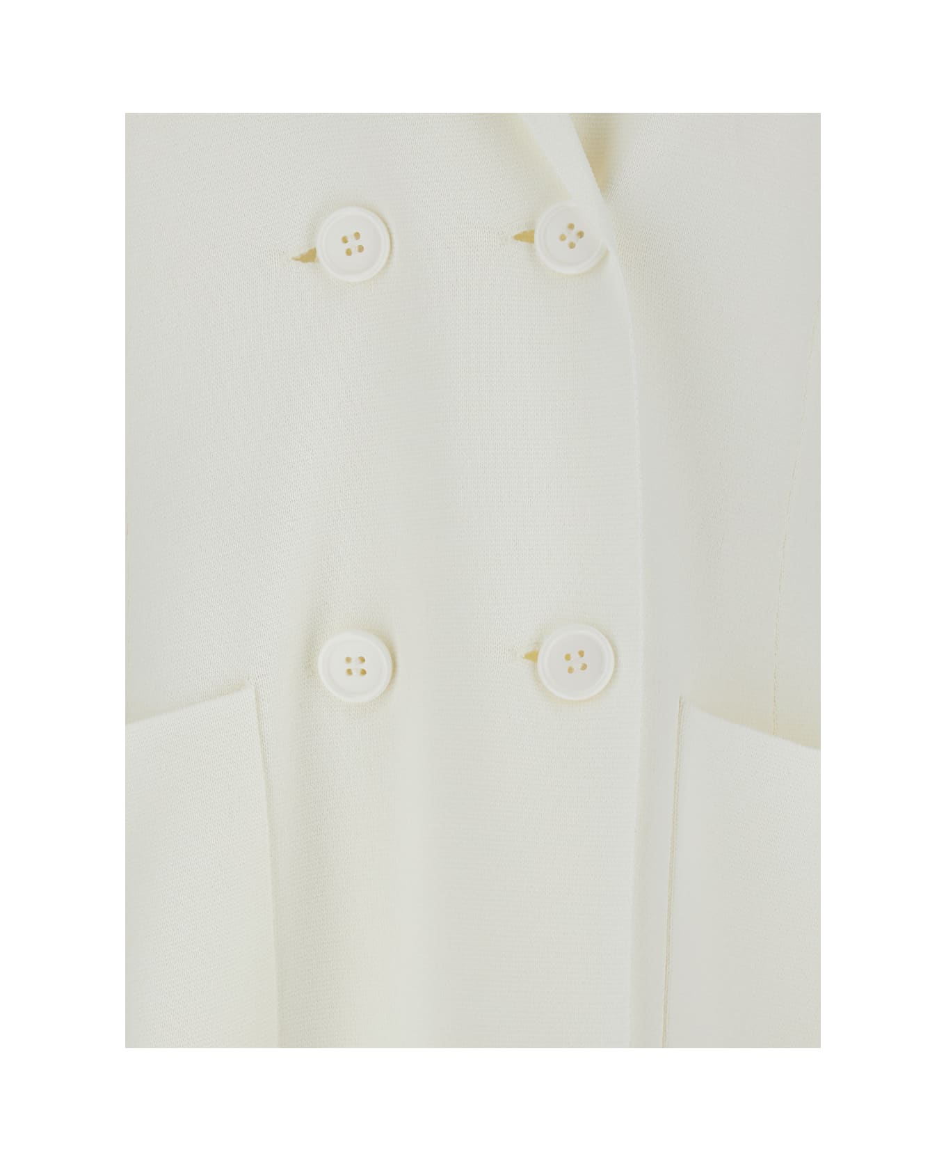 Parosh White Long Jacket With Classic Lapels In Viscose Blend Woman - White