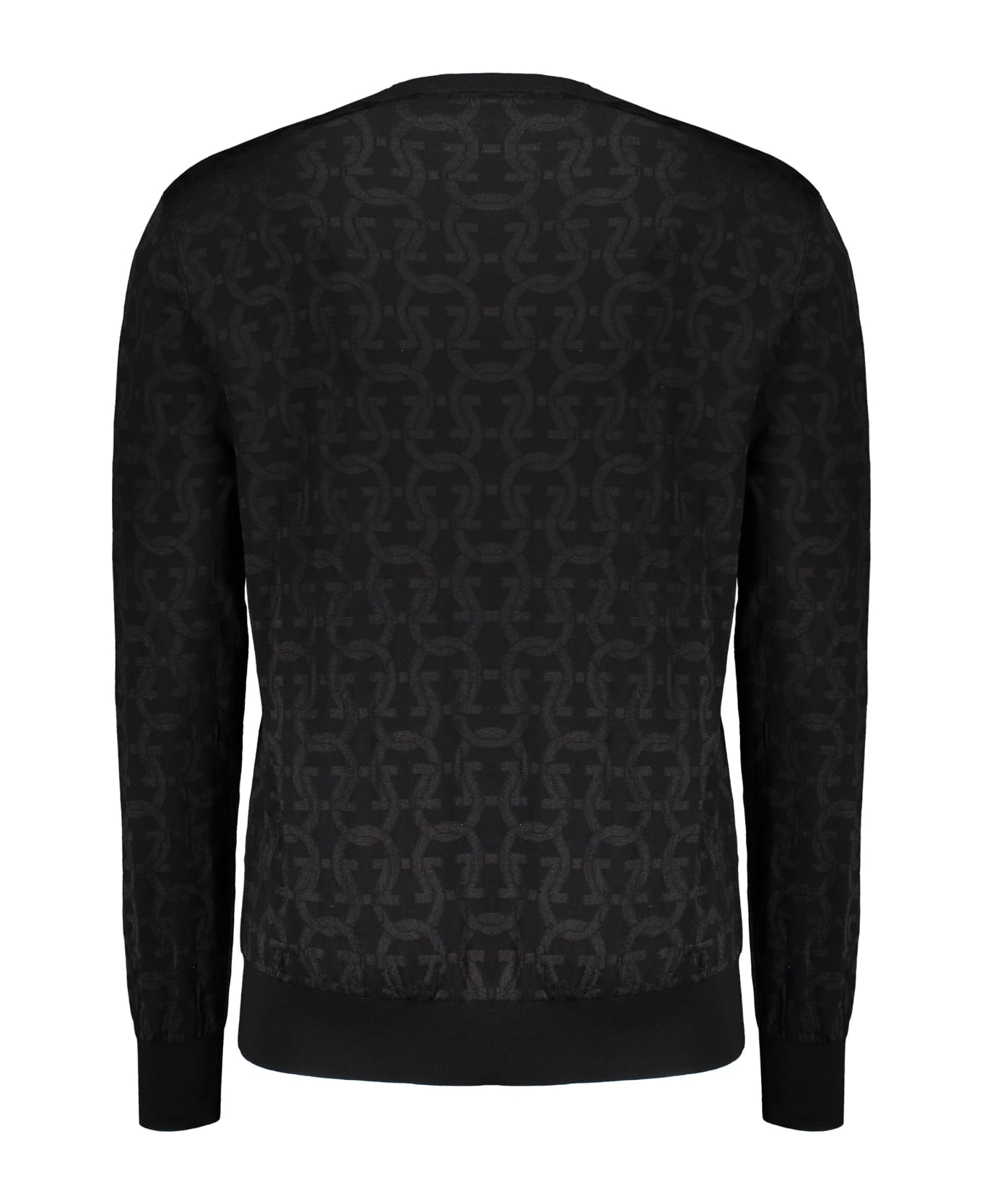 Ferragamo Long Sleeve Crew-neck Sweater - black