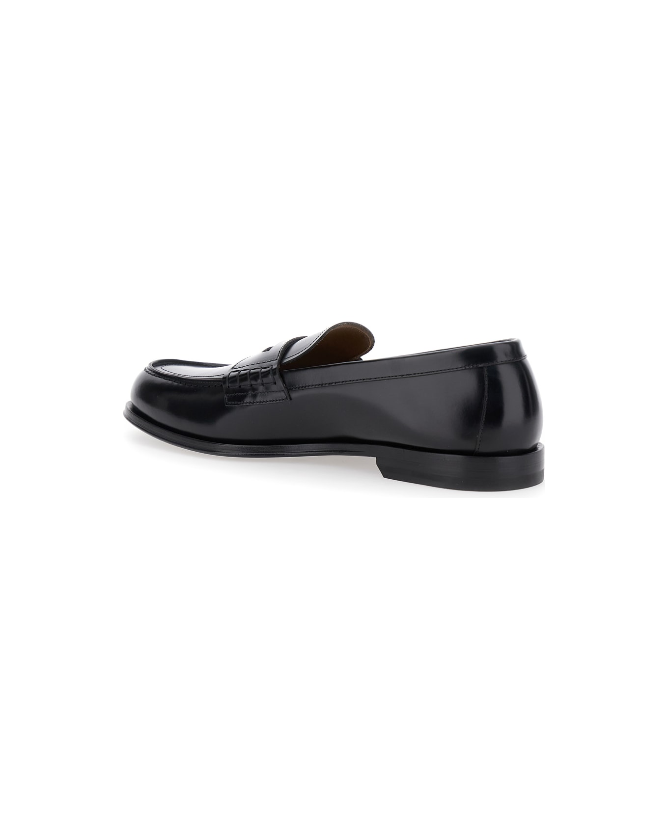 Dsquared2 Black Loafers With Logo Plaque On The Front And Logo Lettering On The Heel In Leather Man - Black