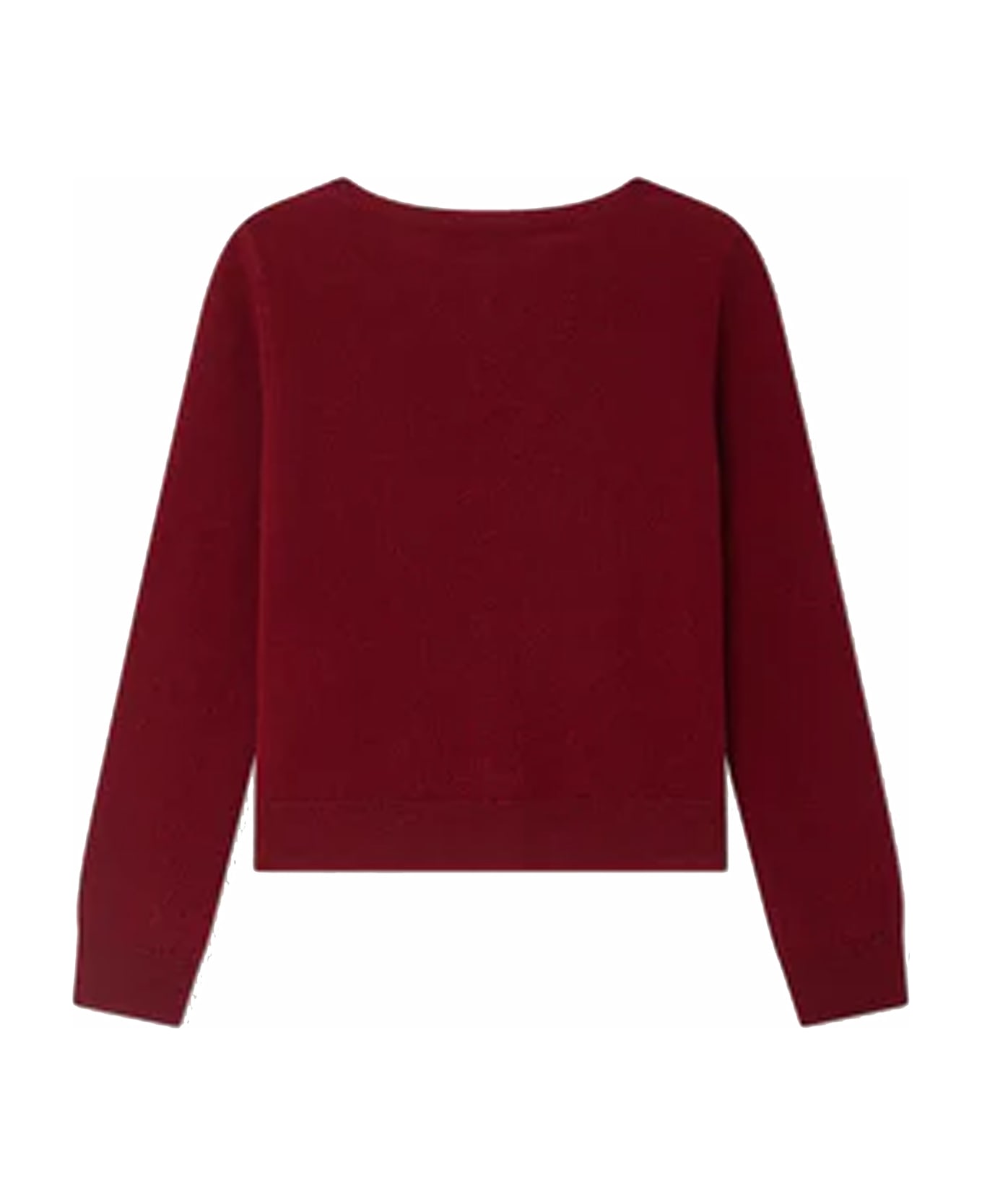 Bonpoint Burgundy Cardigan For Girl With Cherries - Bordeaux