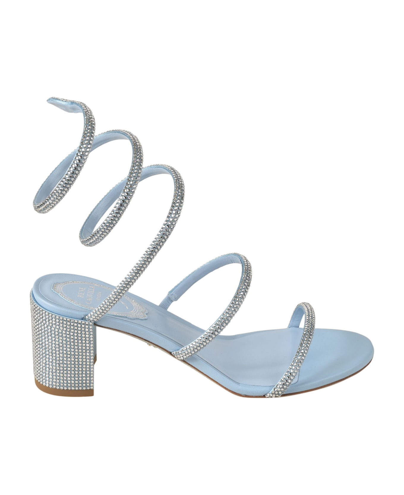 René Caovilla Block-heel Twister Strap Embellished Sandals - Blue