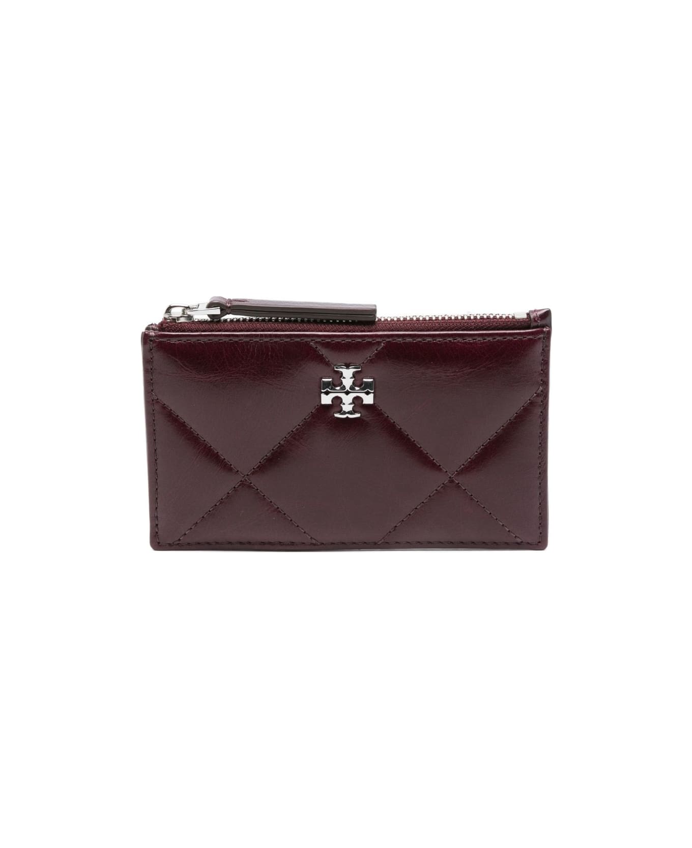 Tory Burch Kira Leather Card Case - Bordeaux