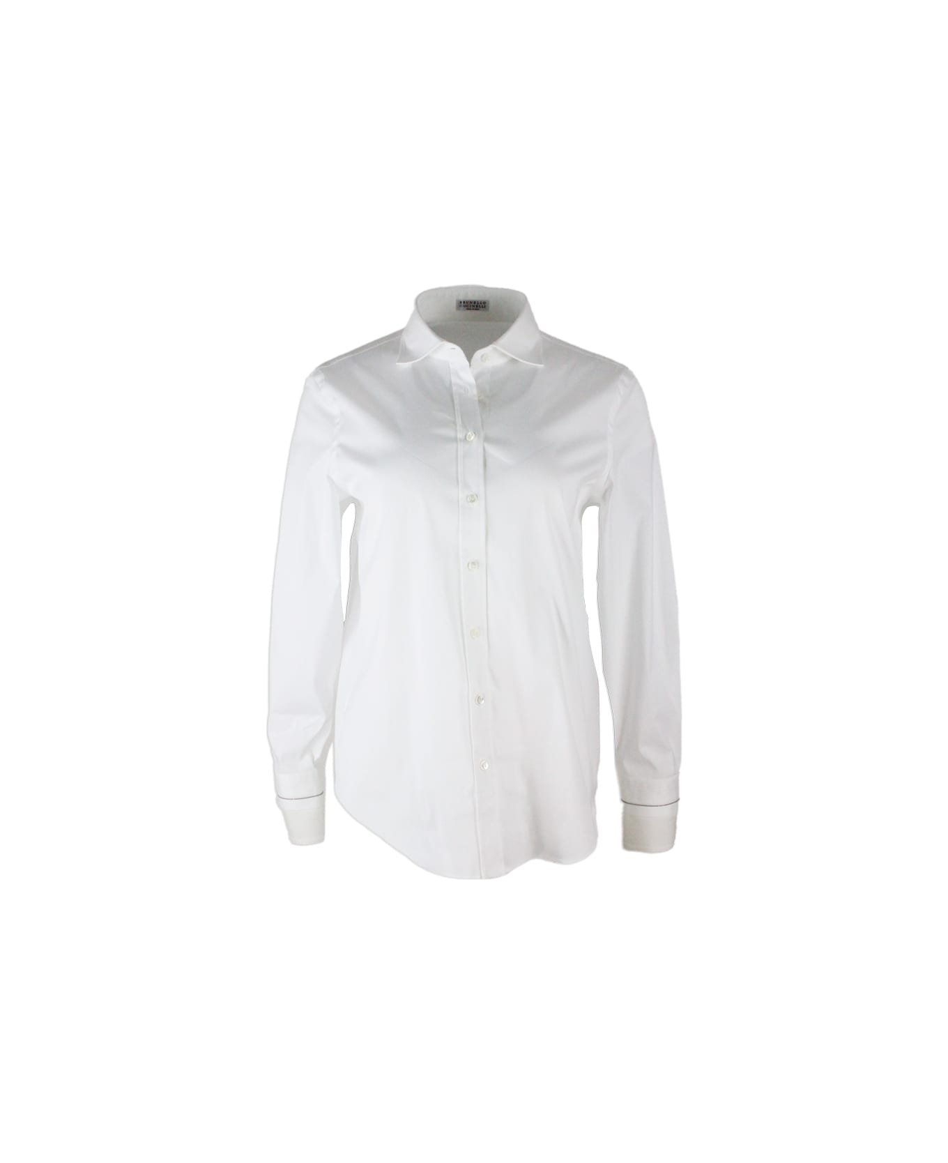 Brunello Cucinelli Shirt In Cotton Stretch - White