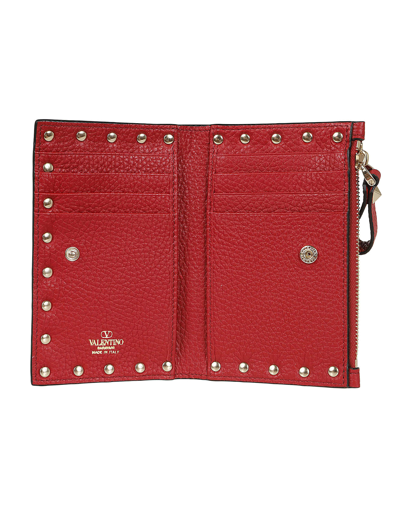 Valentino Garavani Coin Purse/card Case Rockstud - Ro Rosso V