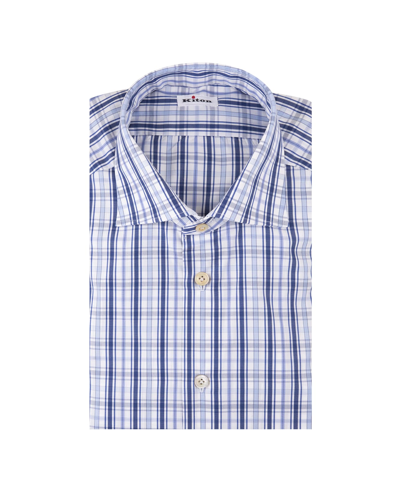 Kiton Blue Check Pattern Shirt - Blue シャツ