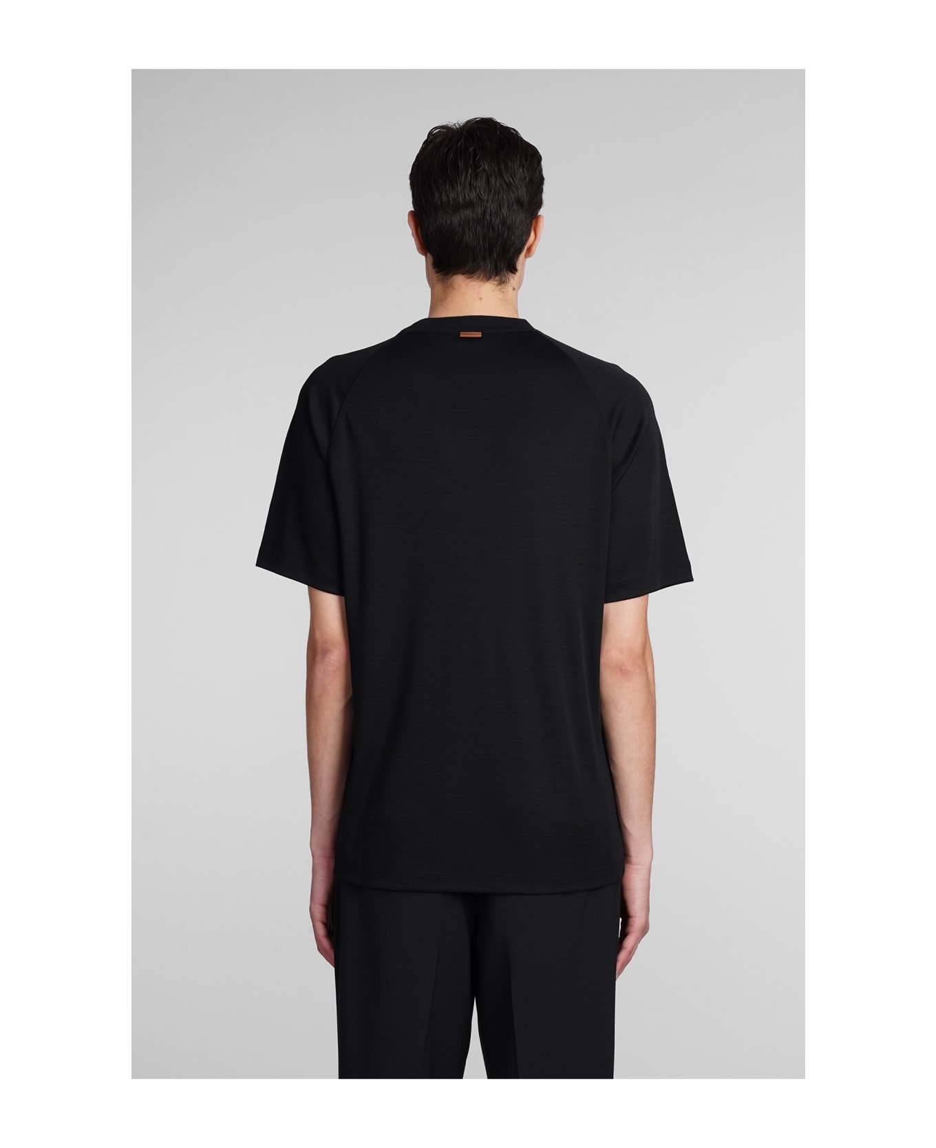 Zegna T-shirt In Black Wool - black