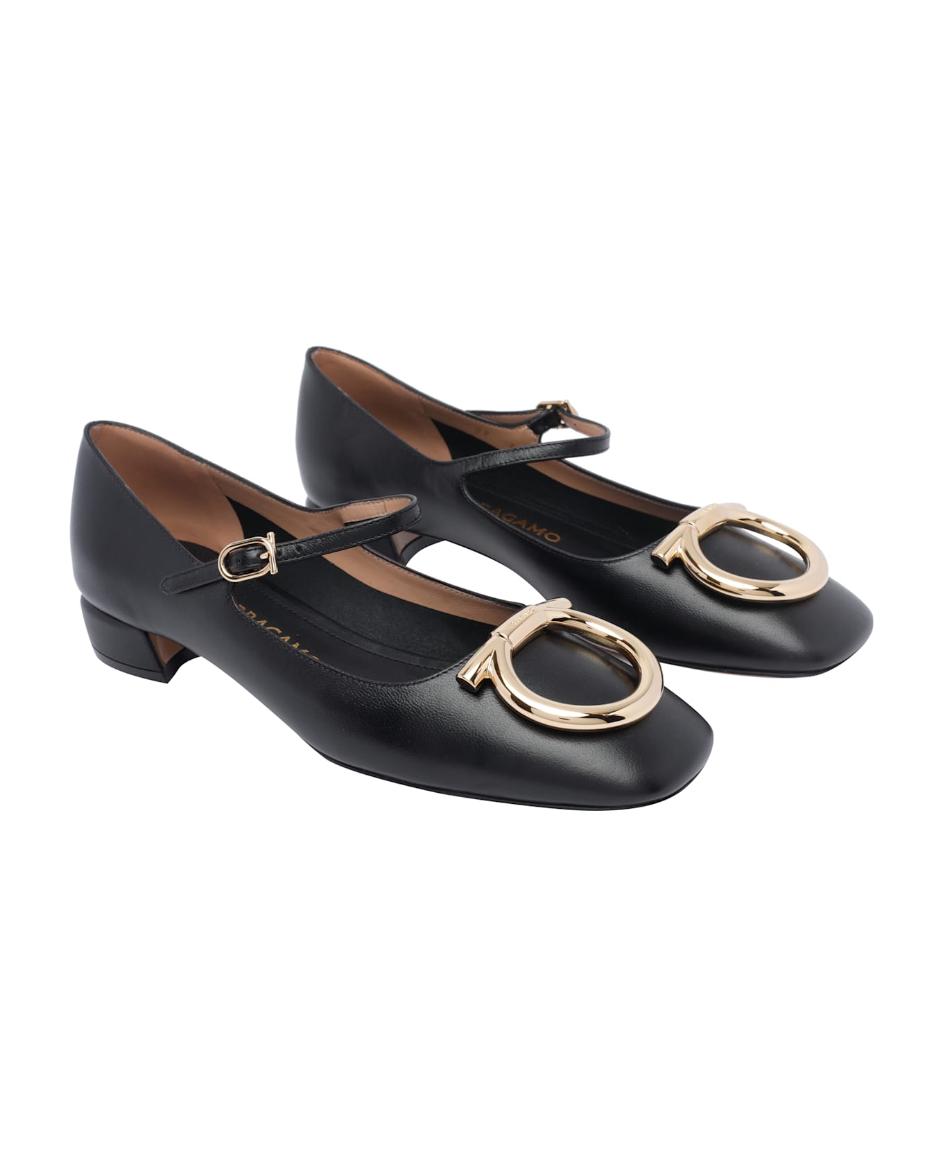 Ferragamo Gancini Mary Jane - Black フラットシューズ