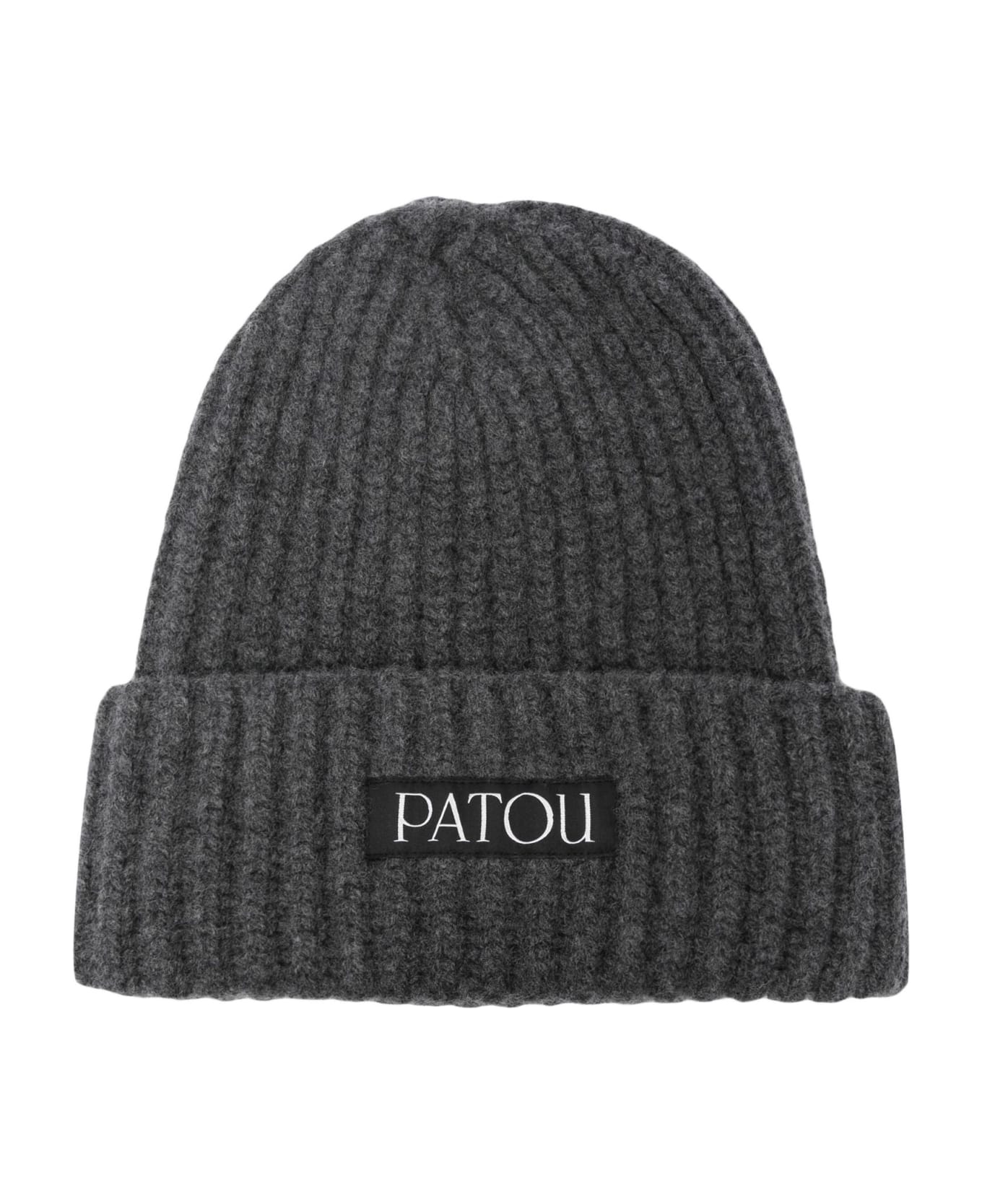 Patou Grey Wool-cashmere Blend Beanie - Grey 帽子