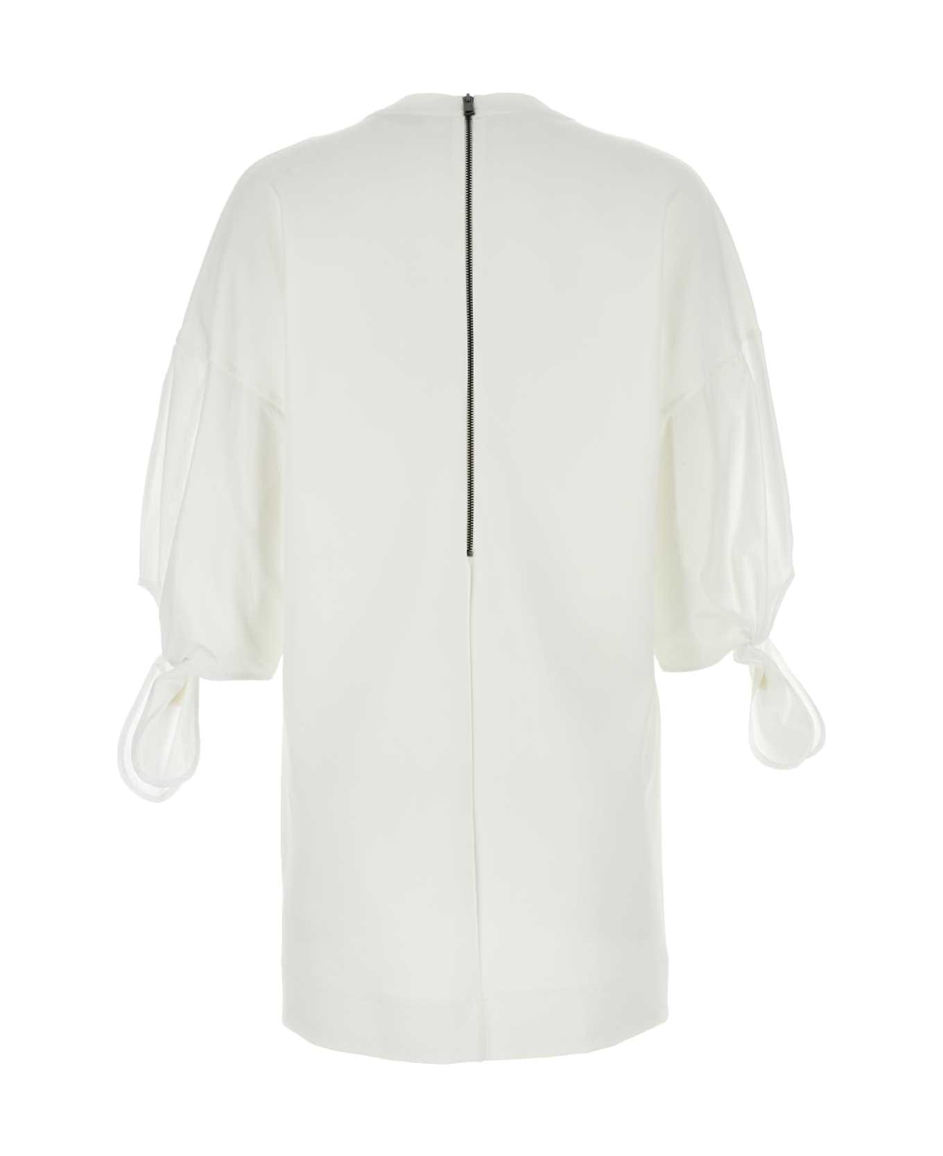 Max Mara White Stretch Nylon Blend Agora T-shirt Mini Dress - BIANCO