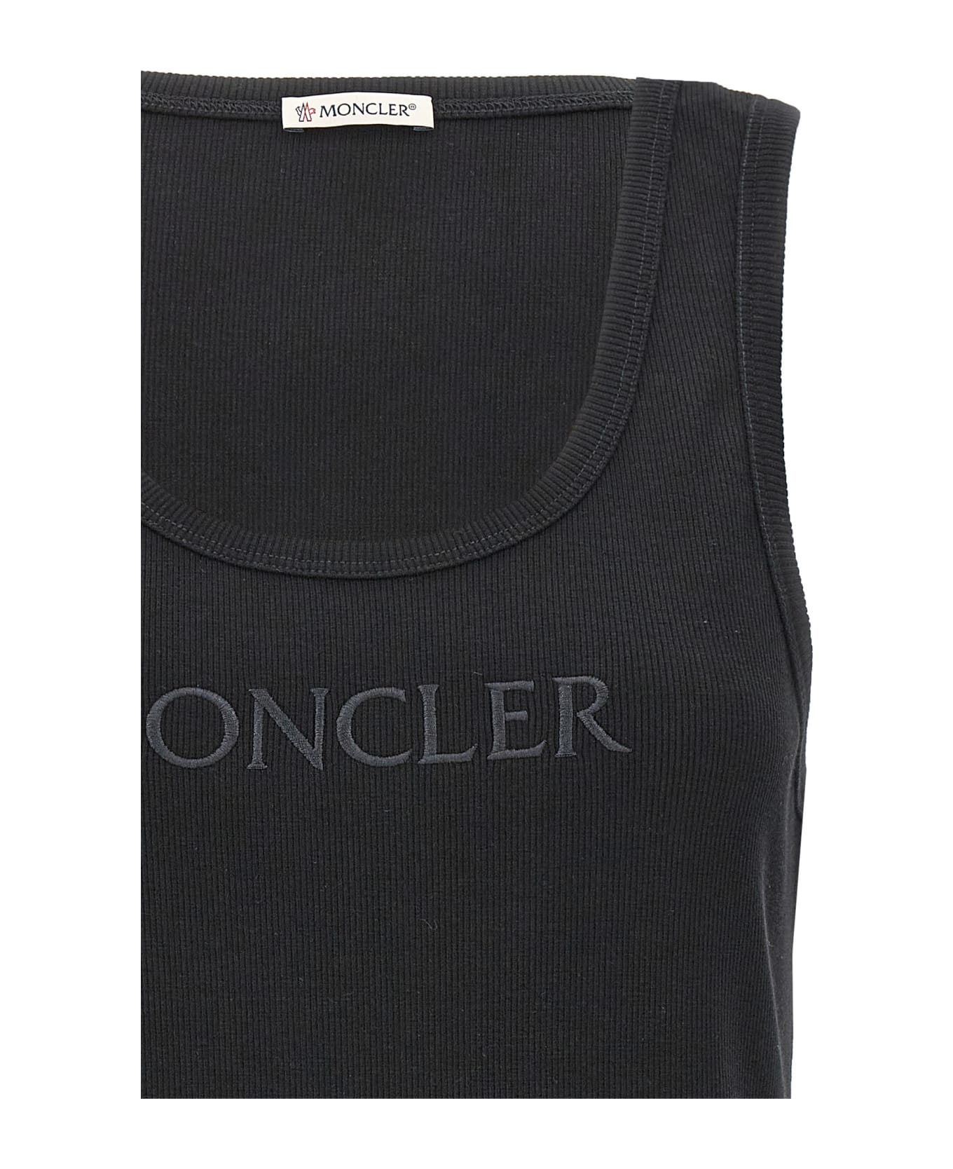 Moncler Logo Embroidery Tank Top - Black