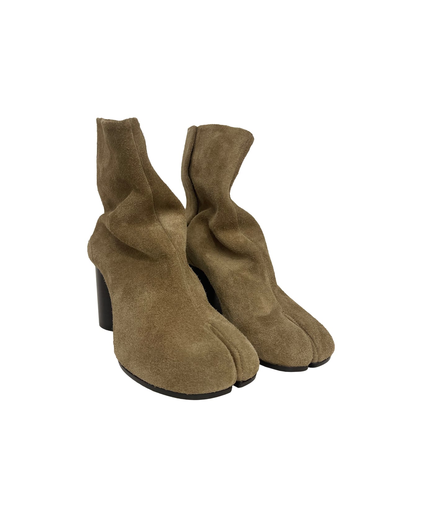 Maison Margiela Tabi Boots In Suede - Beige
