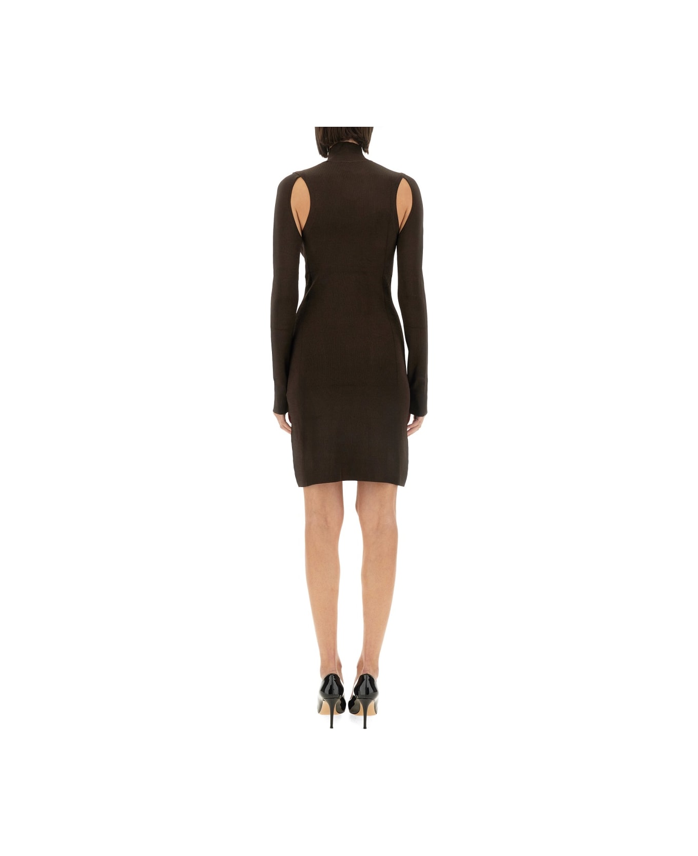 Helmut Lang Air Turtleneck Dress - DARK BROWN