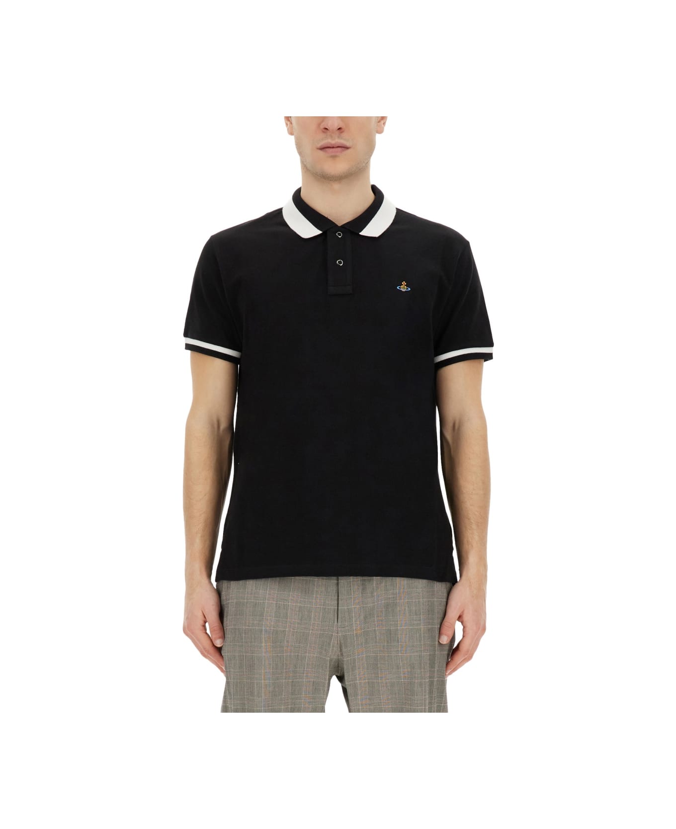 Vivienne Westwood Polo With Logo - BLACK