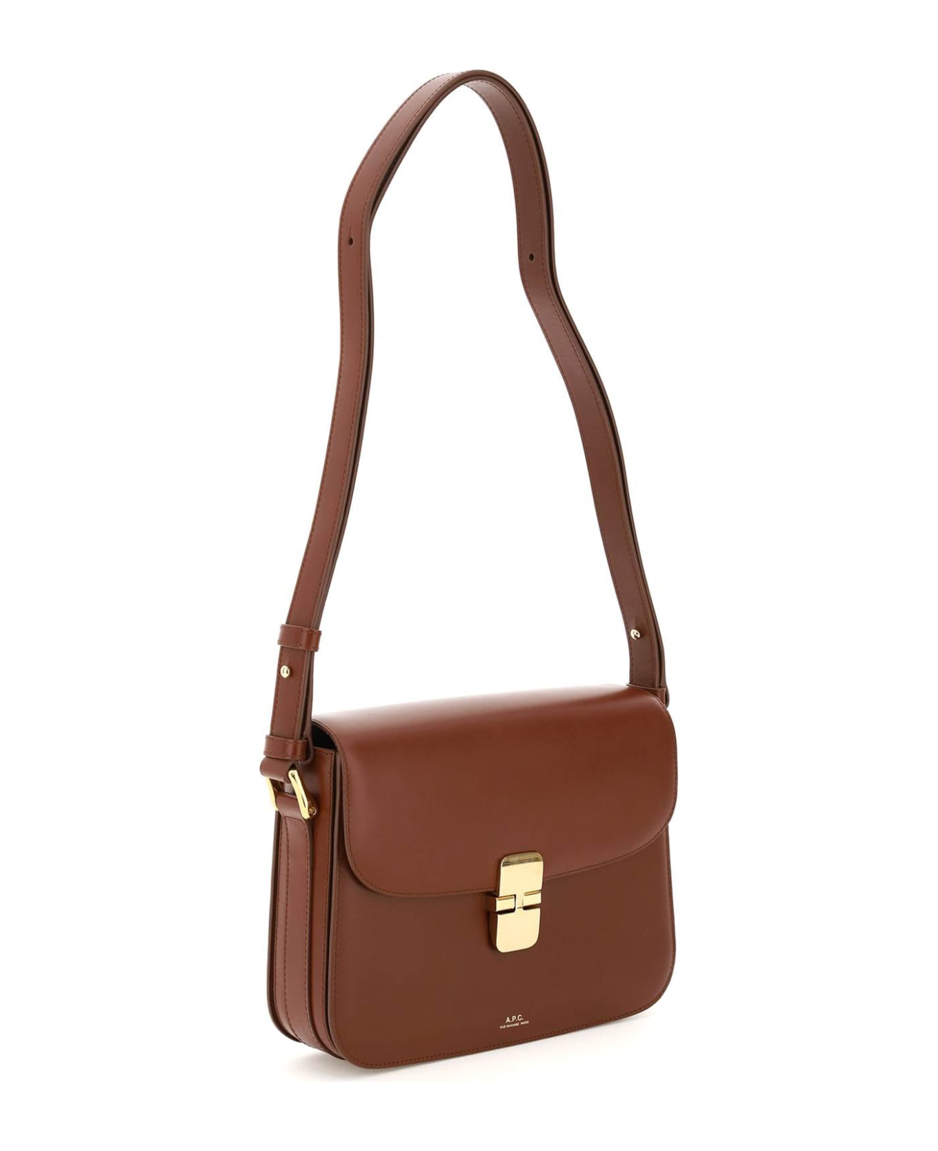 A.P.C. Grace Foldover Shoulder Bag - Brown