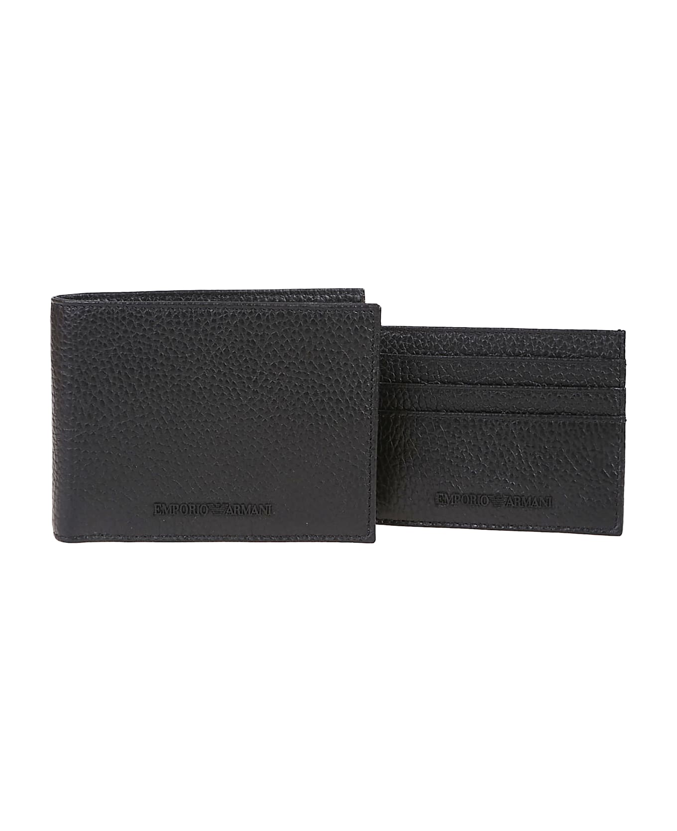 Emporio Armani Gift Box Wallet + Credit Carsd Holder - Nero