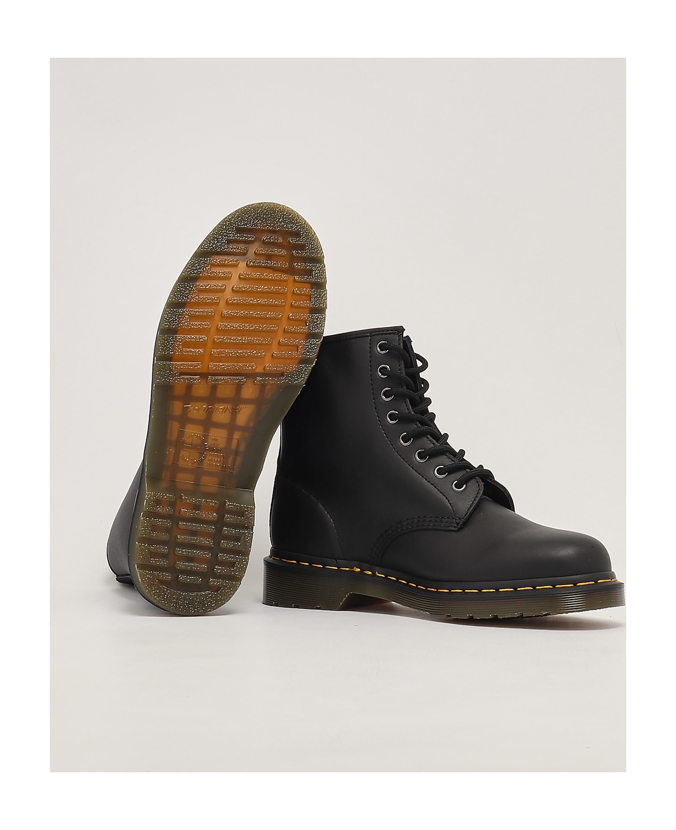 Dr. Martens Stivali Stringati In Nappa Boots - NERO