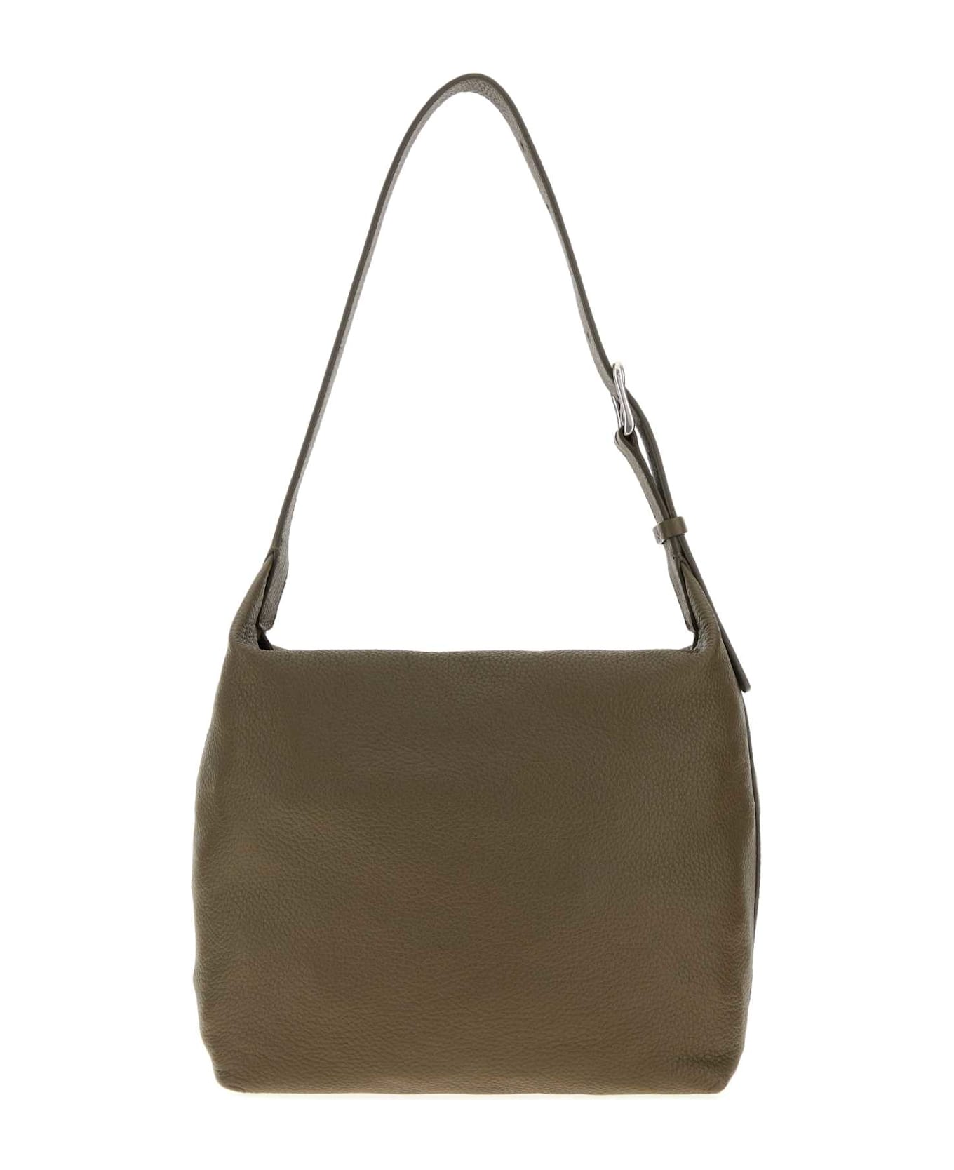 The Row Olive Green Leather Isa Shoulder Bag - BLACK ANS