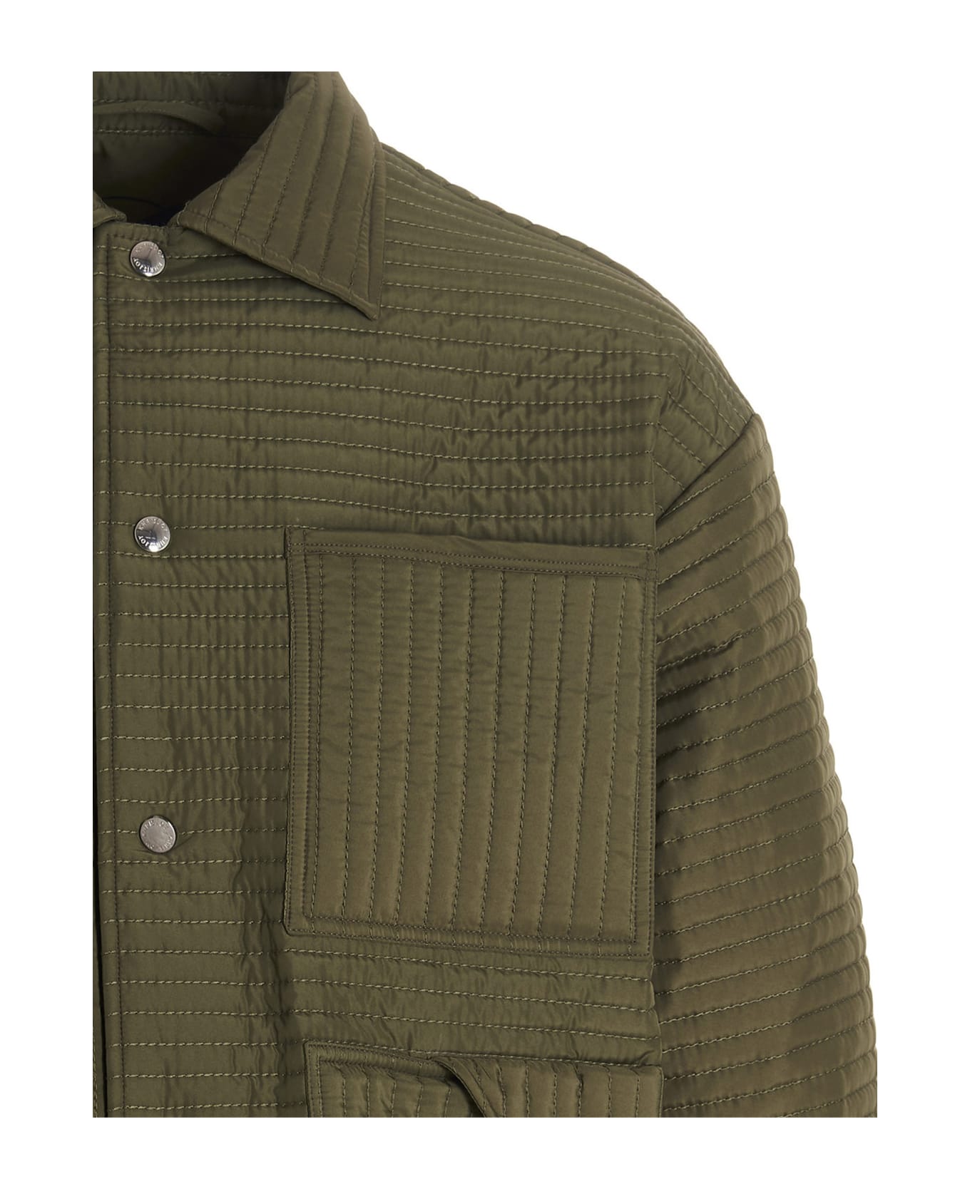 Khrisjoy 'chore Quilted Stripes' Down Jacket - Green