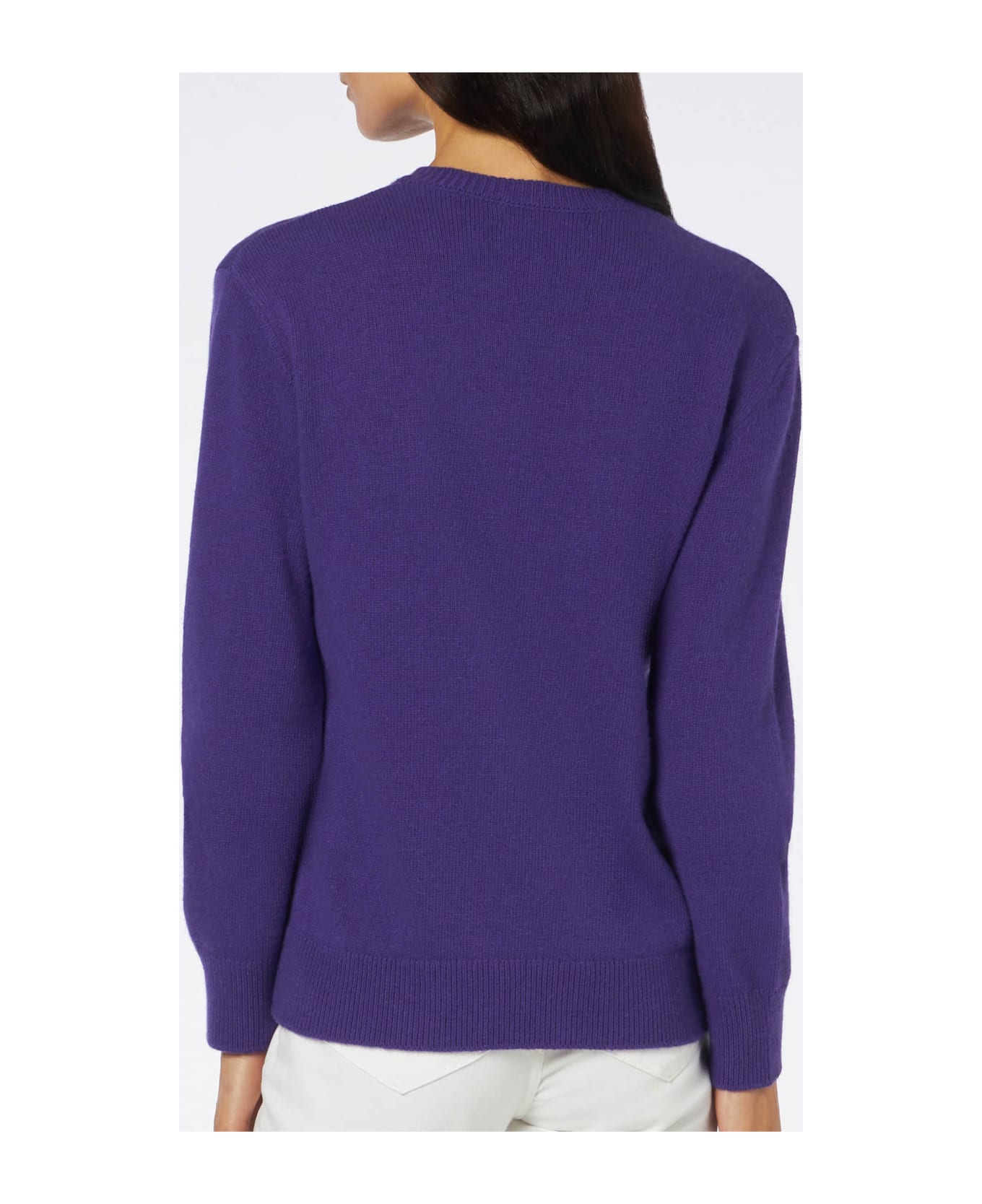 MC2 Saint Barth Woman Crewneck Purple Sweater With Permalosa Print - PINK