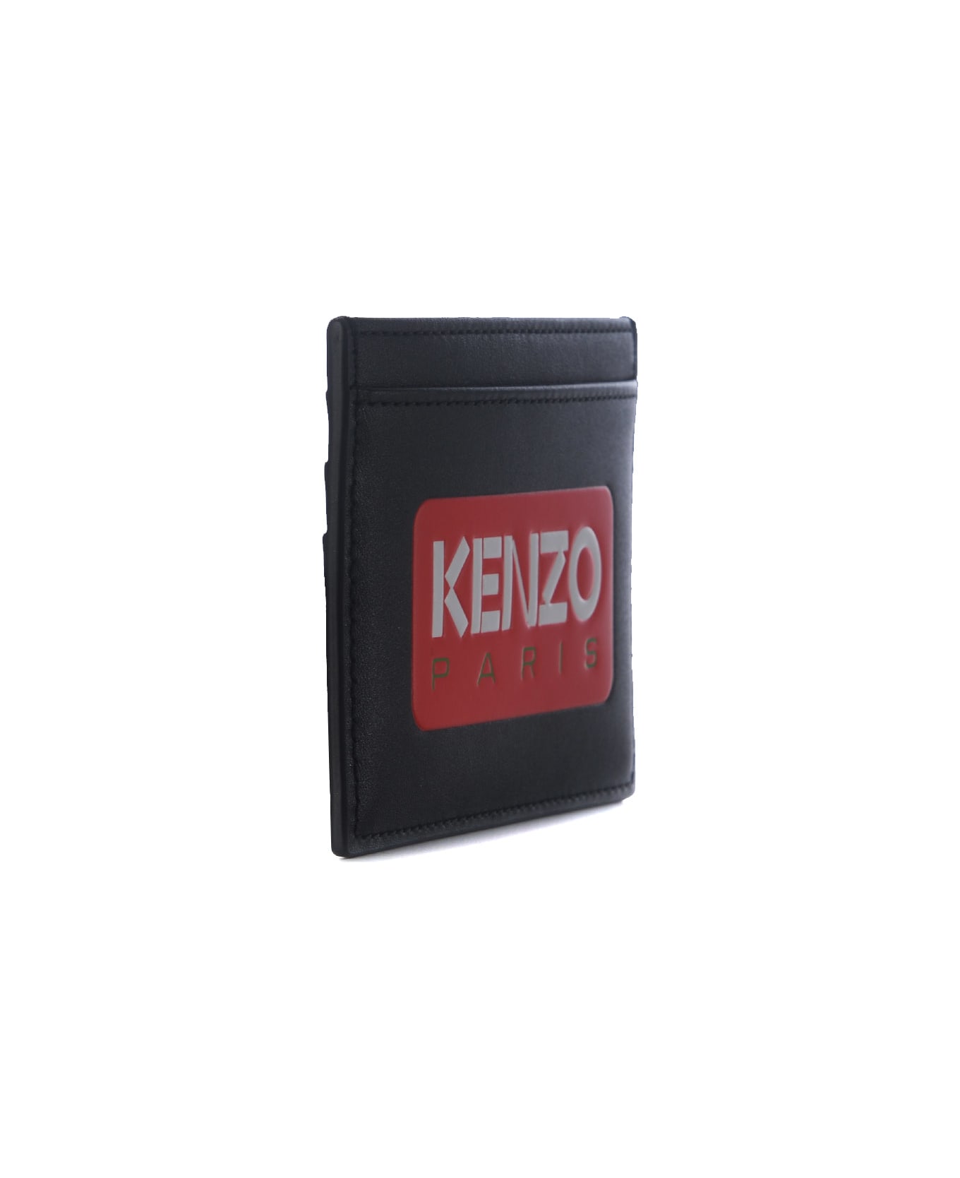 Kenzo Card Holder Kenzo "kenzo Paris" In Leather - Nero トラベルバッグ