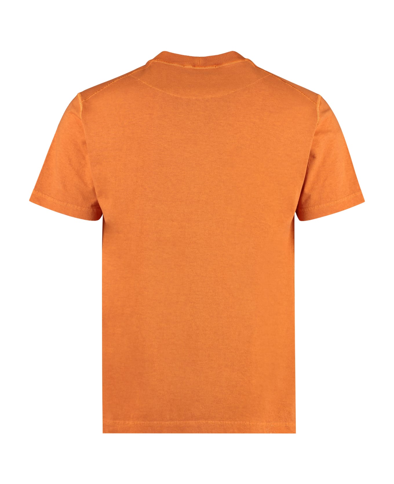 Stone Island Logo Cotton T-shirt - Orange