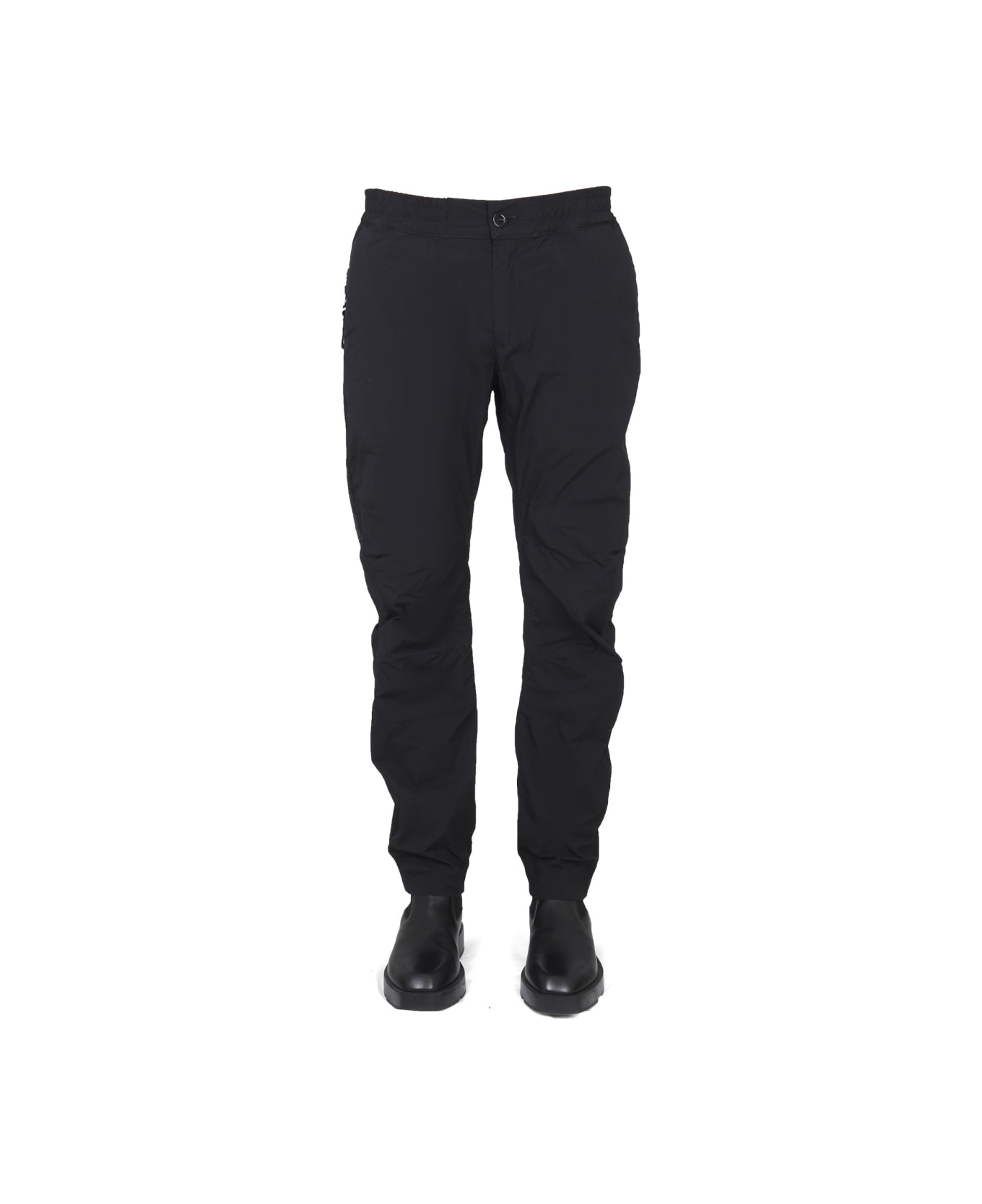 Ten C Pants With Elastic Waistband - BLACK