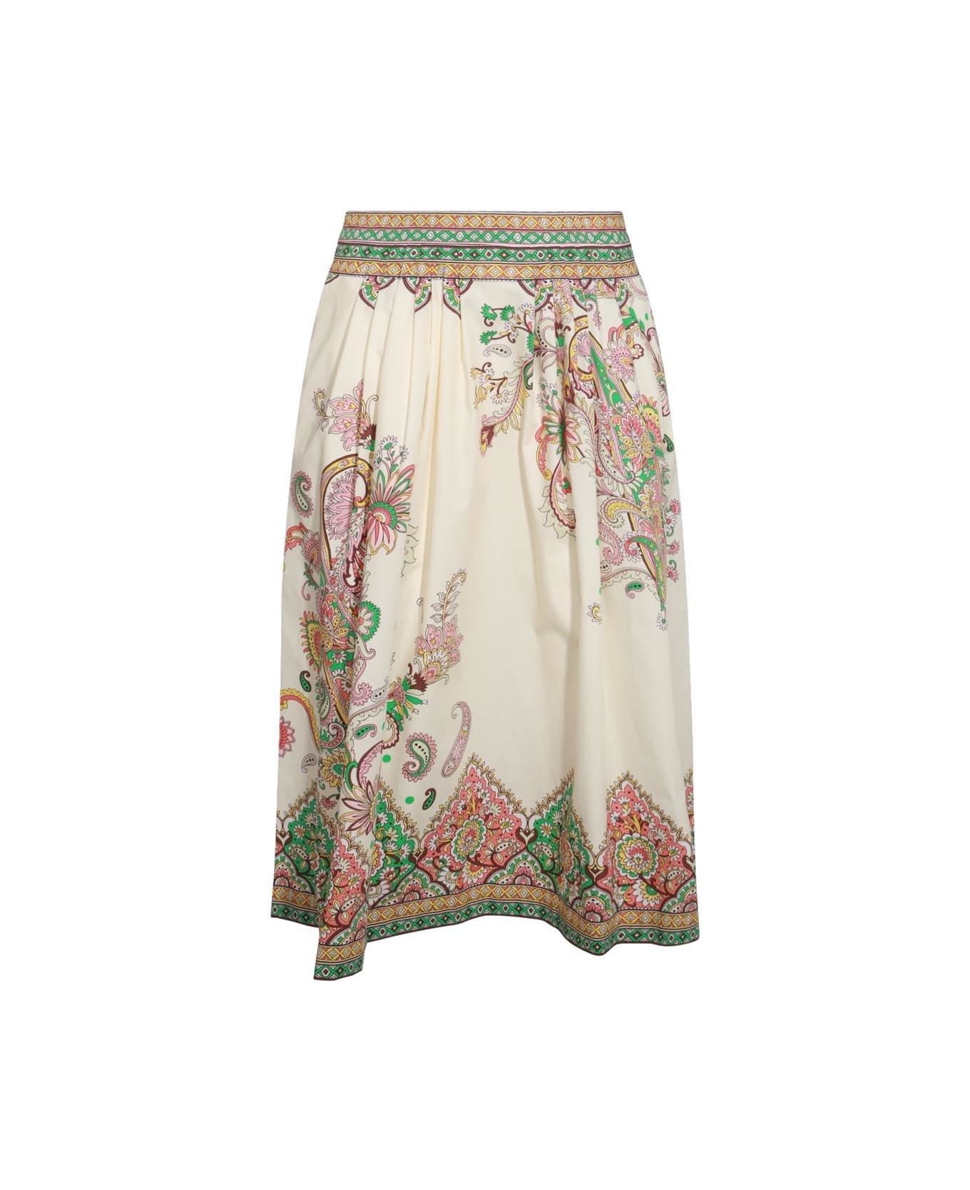 Etro Paisley Flower Skirt - Fantasia