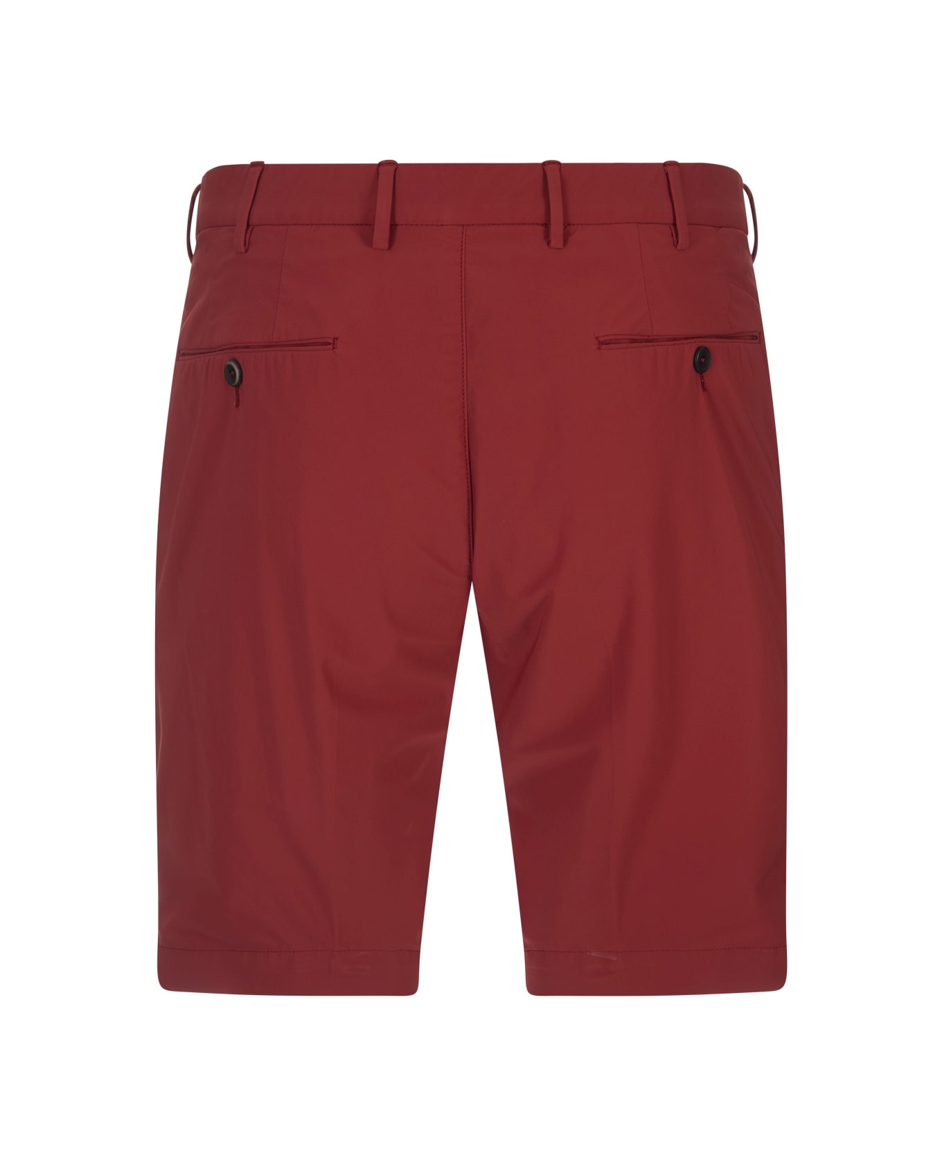 PT Bermuda Red Stretch Cotton Shorts - Red