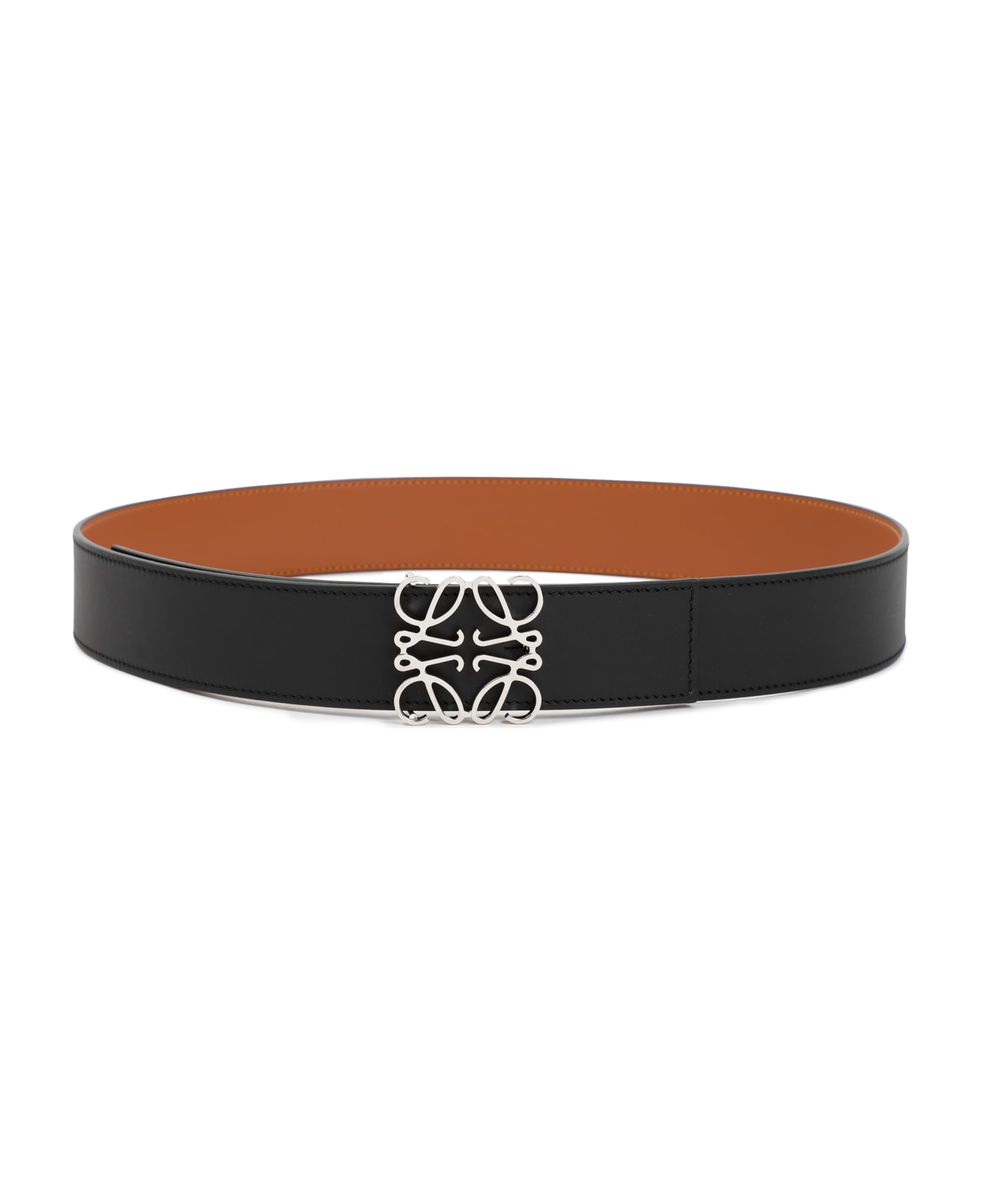 Loewe Reversible Anagram Belt 4cm - Black Tan Palladium