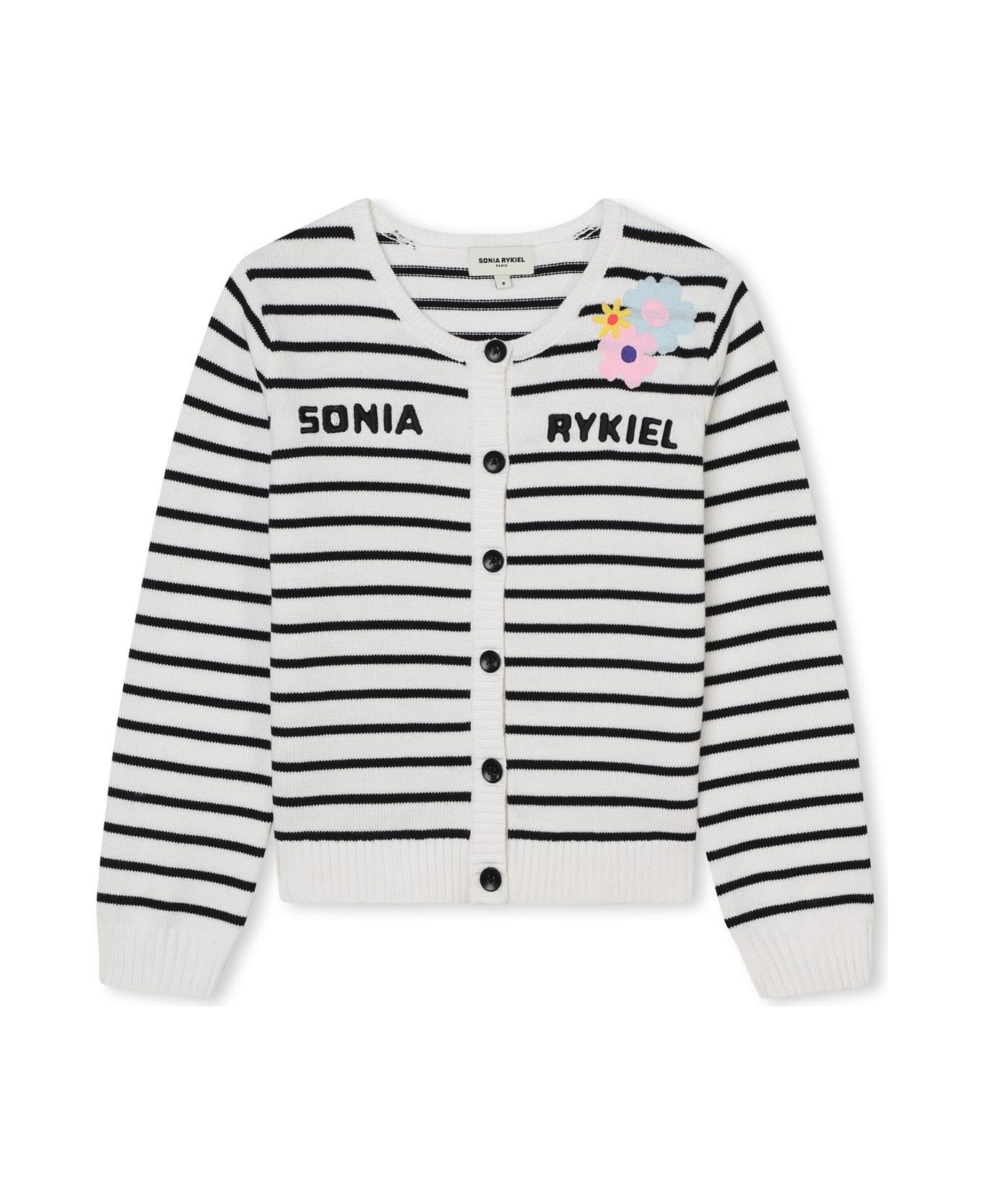 Sonia Rykiel Striped Cardigan - White ニットウェア＆スウェットシャツ