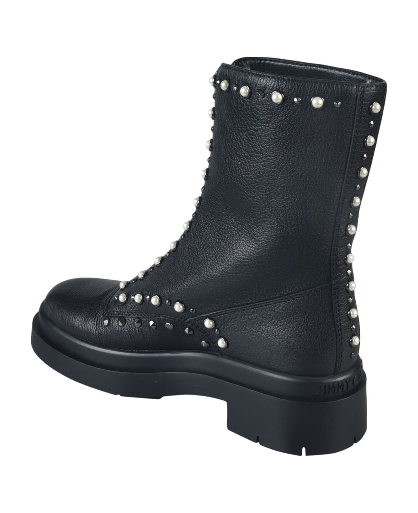 Jimmy Choo Nola Flat Boots - Black/Pearl/Gunmetal ブーツ