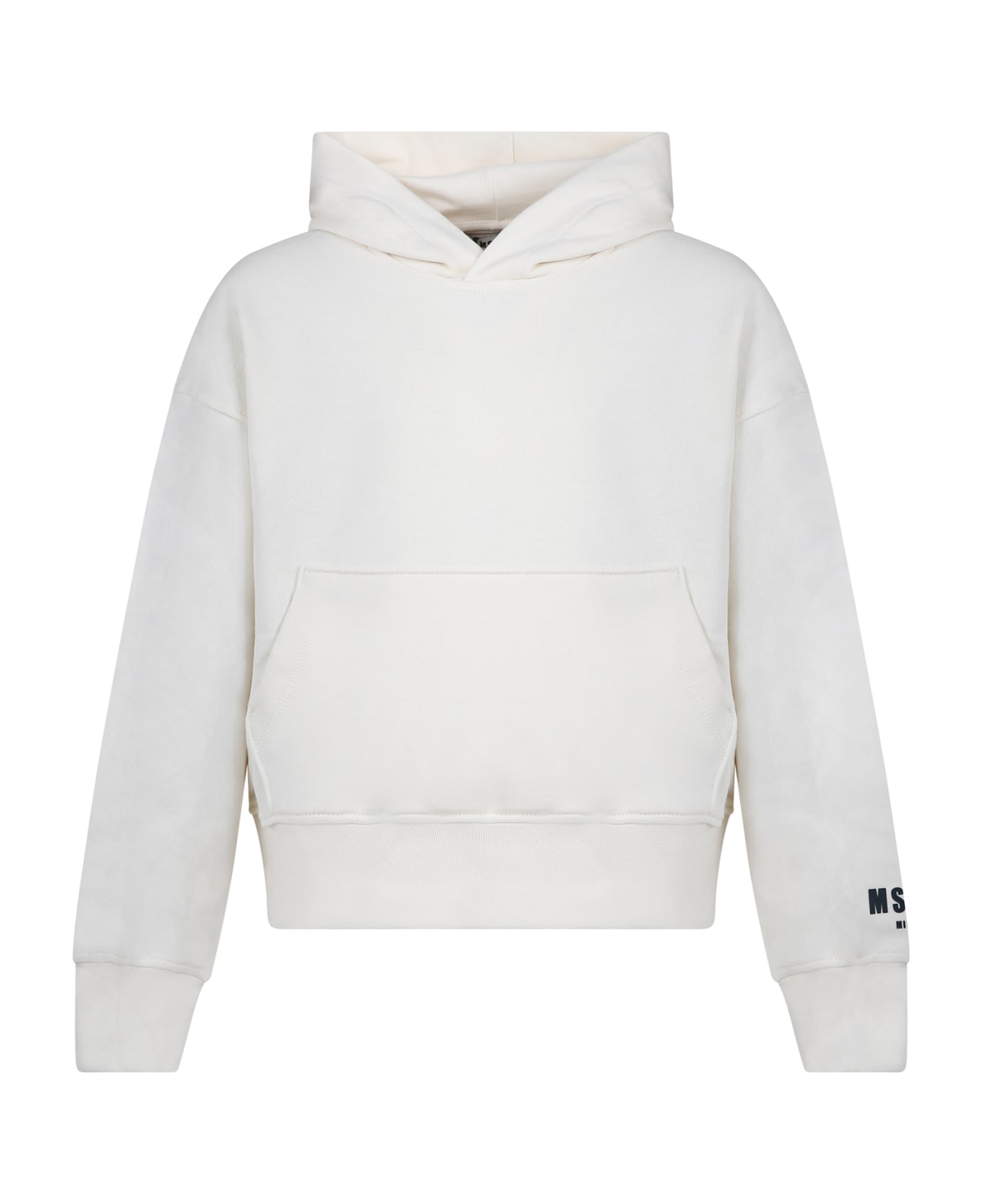 MSGM Ivory Sweatshirt For Boy With Logo - Ivory