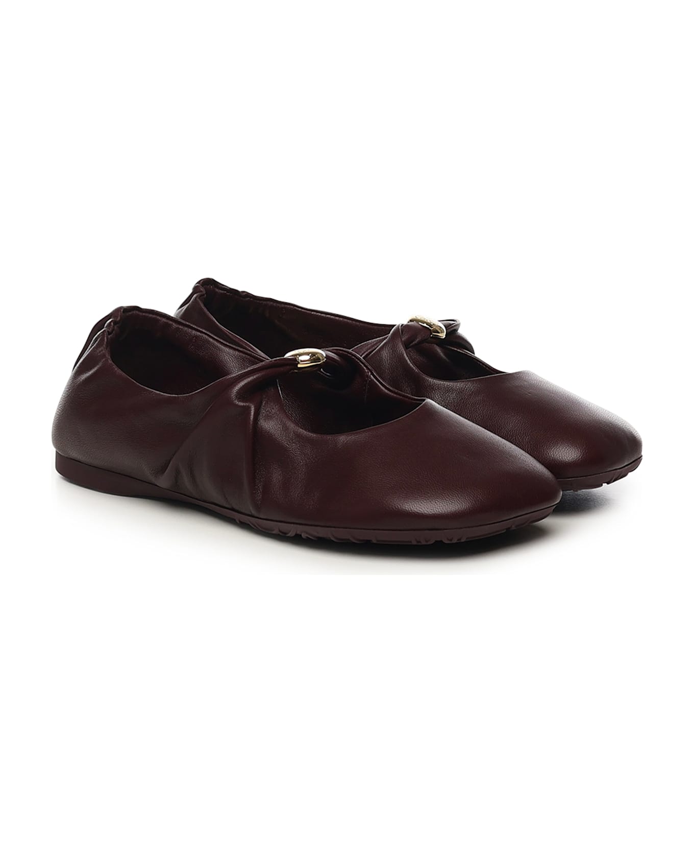 Loewe Pebble Nappa Lambskin Ballet Flats - Bordeaux