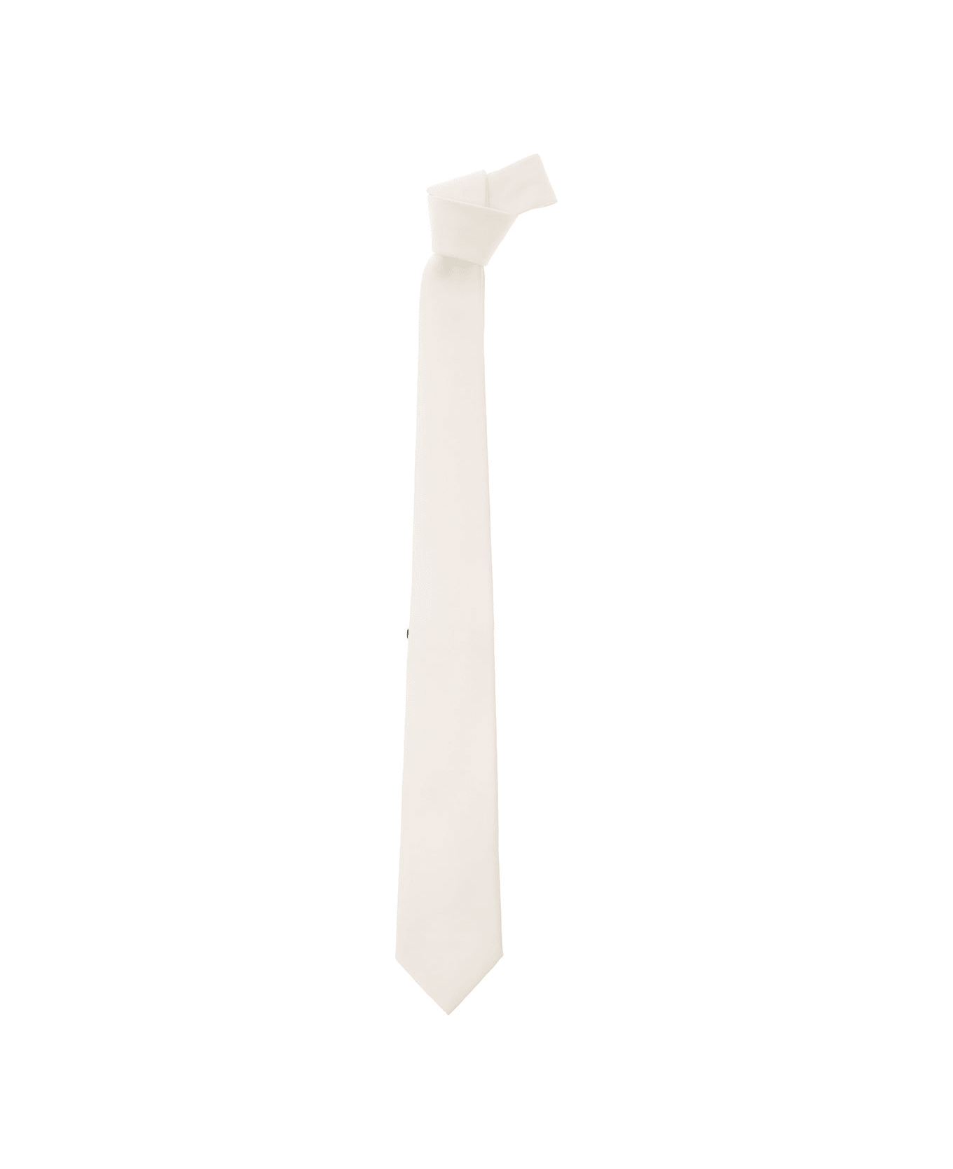 Tagliatore Ivory White Classic-style Tie In Polyester Man - White ネクタイ